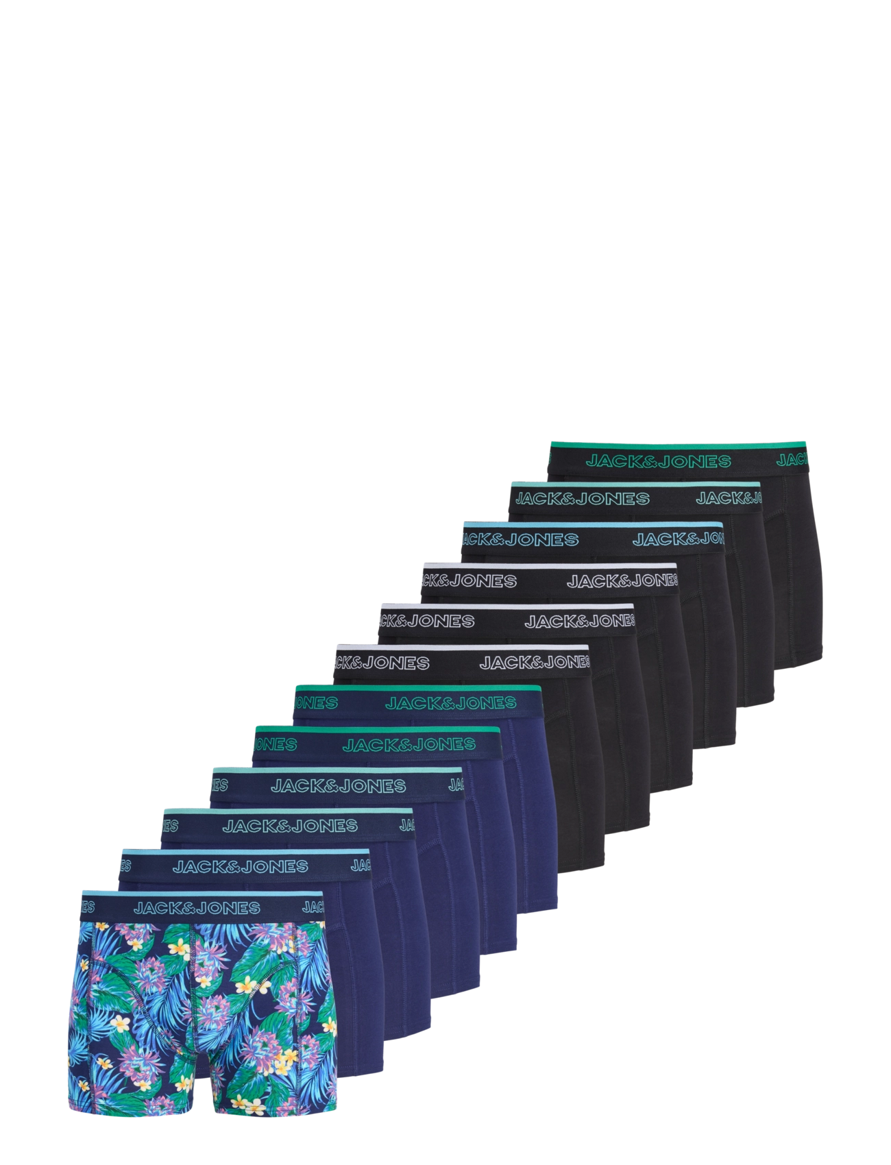 Jack & Jones JACAARON FLOWER TRUNKS 12 PACK - Trunks - OCEAN CAVERN / navy