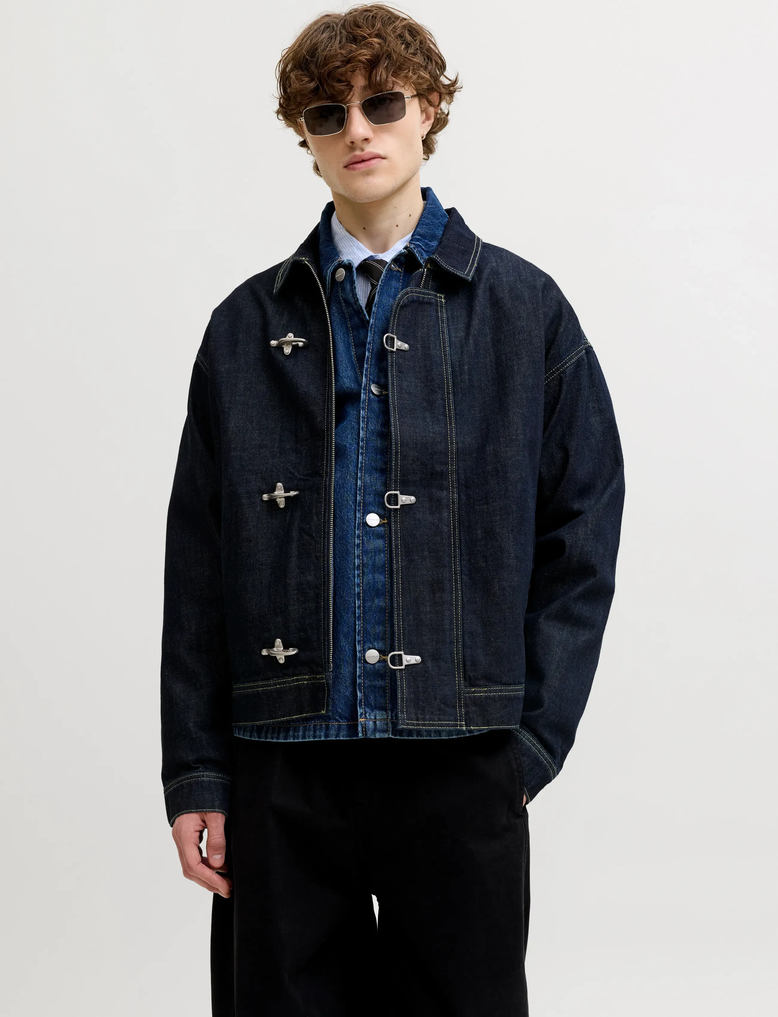 Jack & Jones JJIFIREMAN CLASP JACKET AKM 387 LN ST - Kollektionen - BLUE DENIM / navy