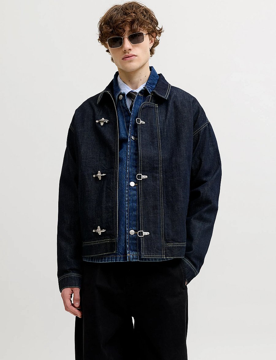 Jack & Jones - JJIFIREMAN CLASP JACKET AKM 387 LN ST - vestes en jean non doublées - blue denim - 0