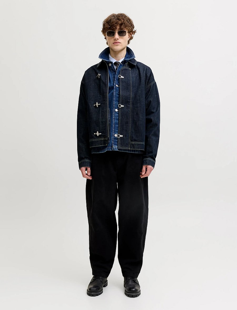 Jack & Jones - JJIFIREMAN CLASP JACKET AKM 387 LN ST - ungefütterte denimjacken - blue denim - 4