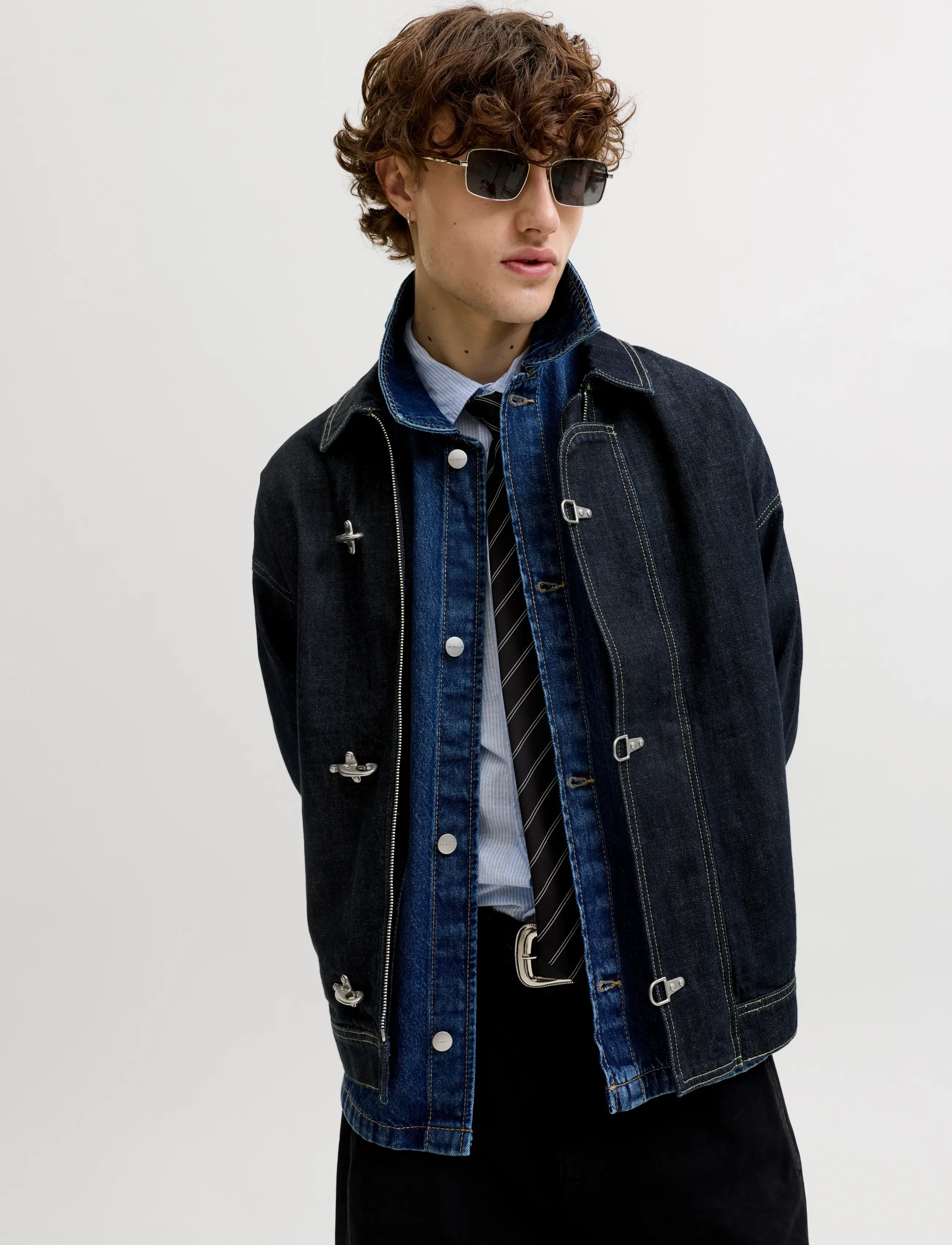 Jack & Jones - JJIFIREMAN CLASP JACKET AKM 387 LN ST - ungefütterte denimjacken - blue denim - 5