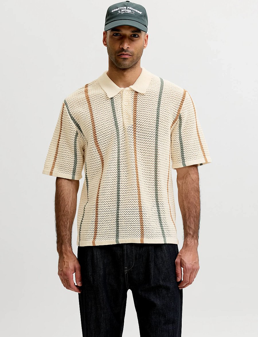 Jack & Jones - JORBENSON KNIT SS POLO STYD SS26 - sea salt - 0