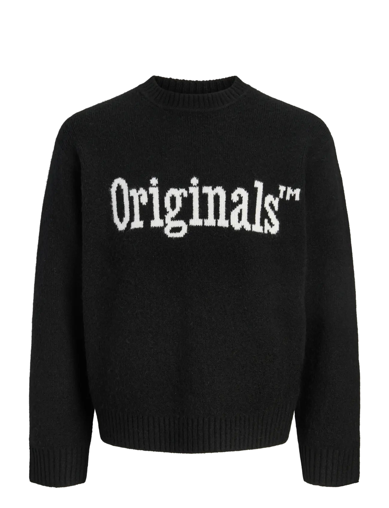 Jack & Jones JORMONTREAL KNIT OLLIE CN JAQUARD LN - Rundhalsad - BLACK / black