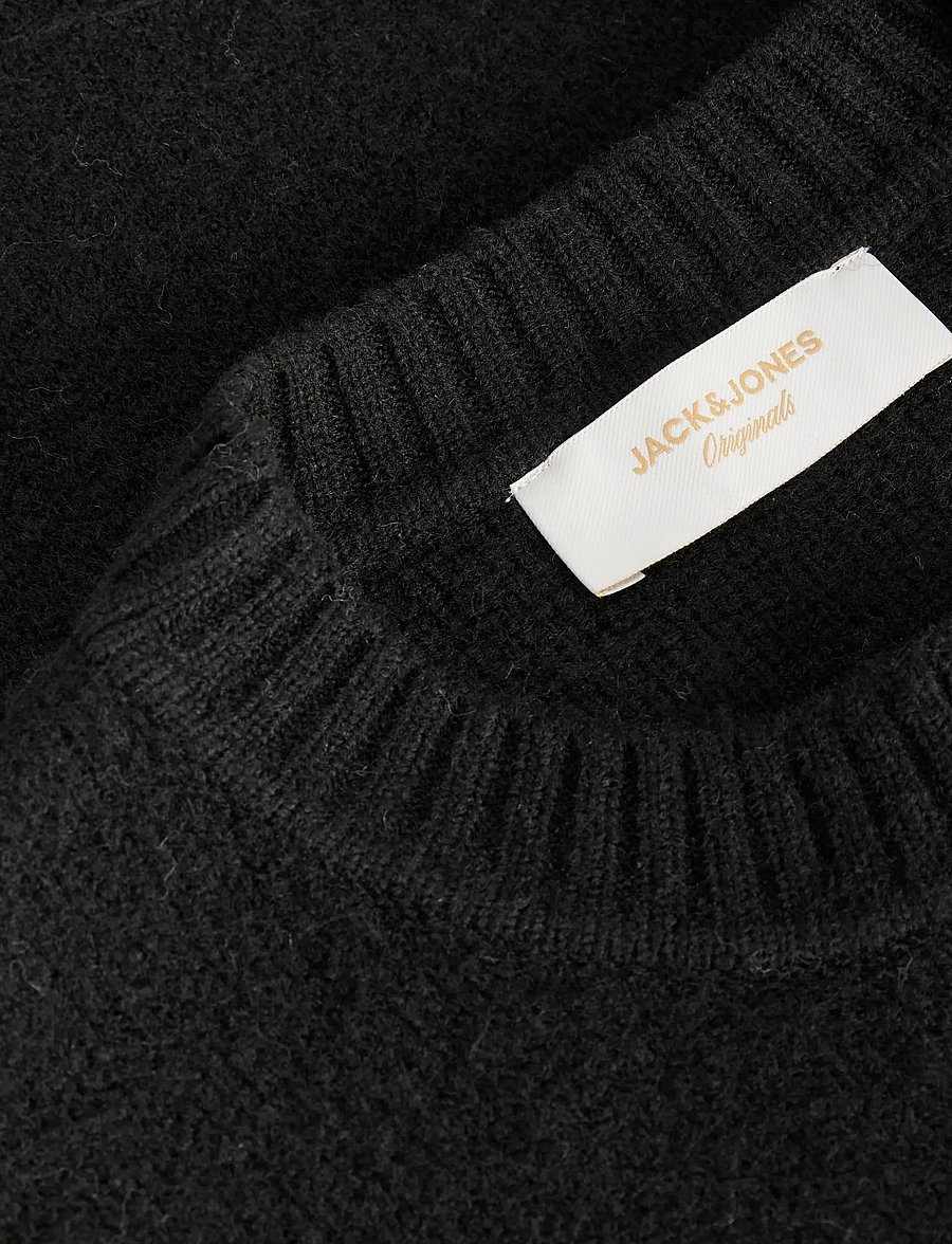 Jack & Jones - JORMONTREAL KNIT OLLIE CN JAQUARD LN - rundhalsad - black - 3