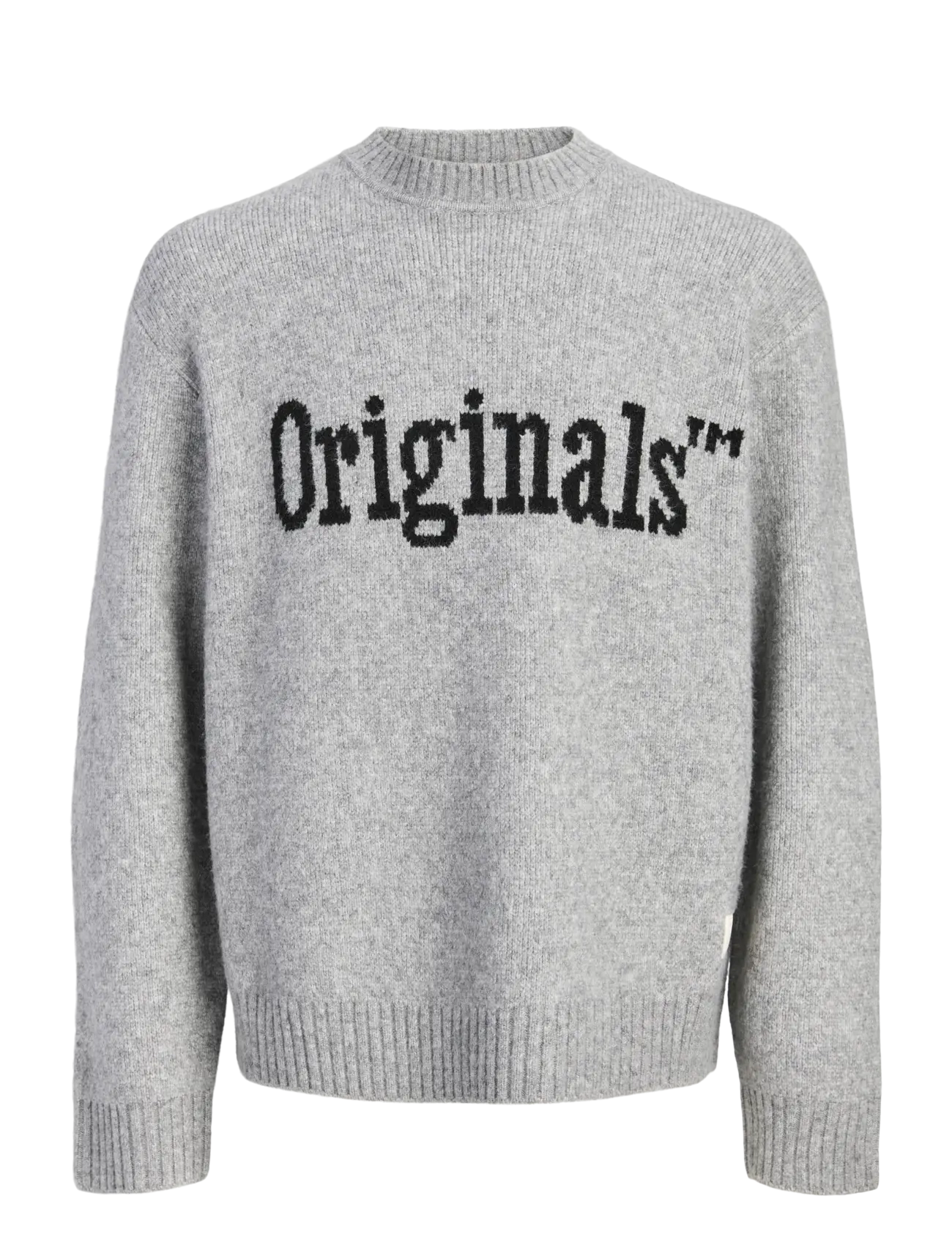 Jack & Jones JORMONTREAL KNIT OLLIE CN JAQUARD LN - Rundhalsad - LIGHT GREY MELANGE / grey