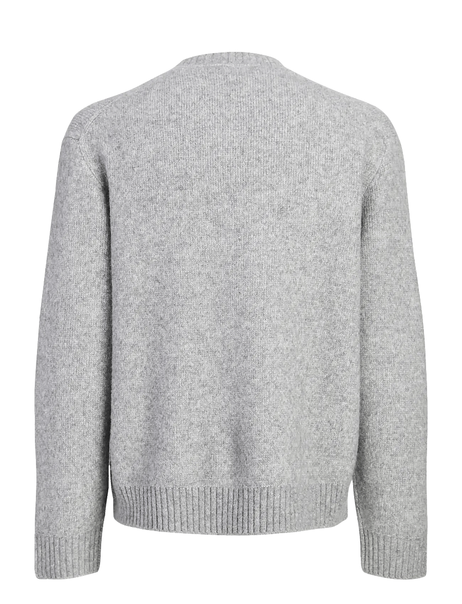Jack & Jones - JORMONTREAL KNIT OLLIE CN JAQUARD LN - rundhalsad - light grey melange - 1