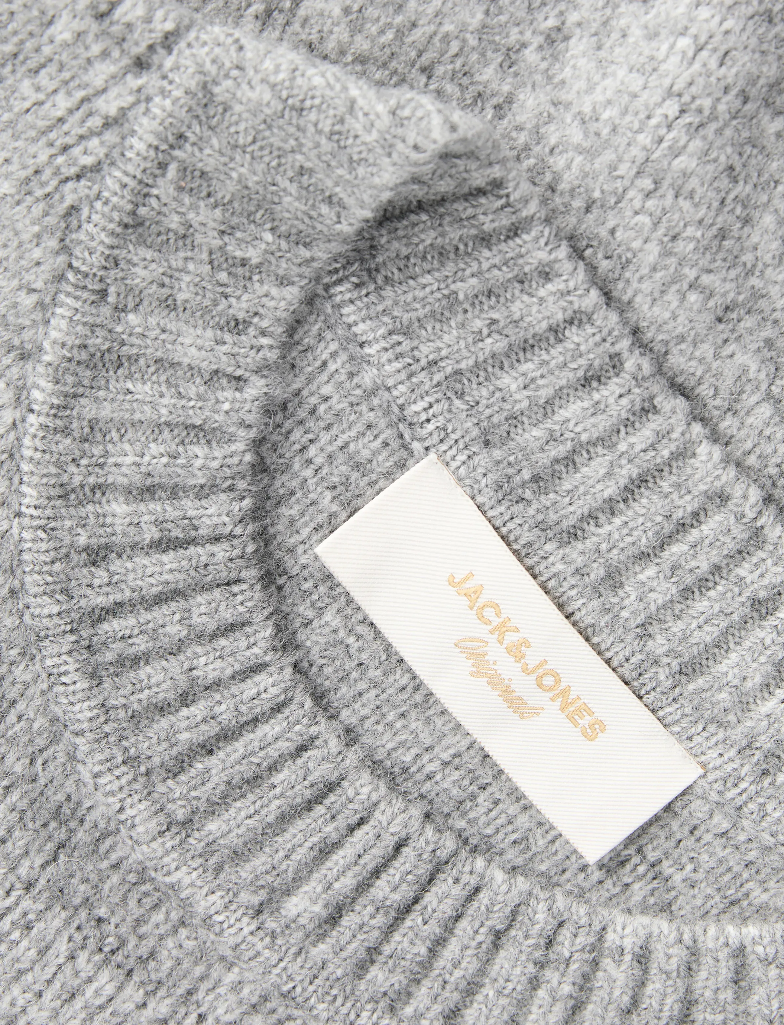 Jack & Jones - JORMONTREAL KNIT OLLIE CN JAQUARD LN - rundhalsad - light grey melange - 2