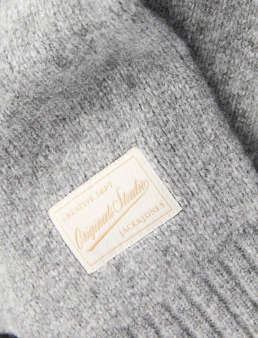 Jack & Jones - JORMONTREAL KNIT OLLIE CN JAQUARD LN - rundhalsad - light grey melange - 3