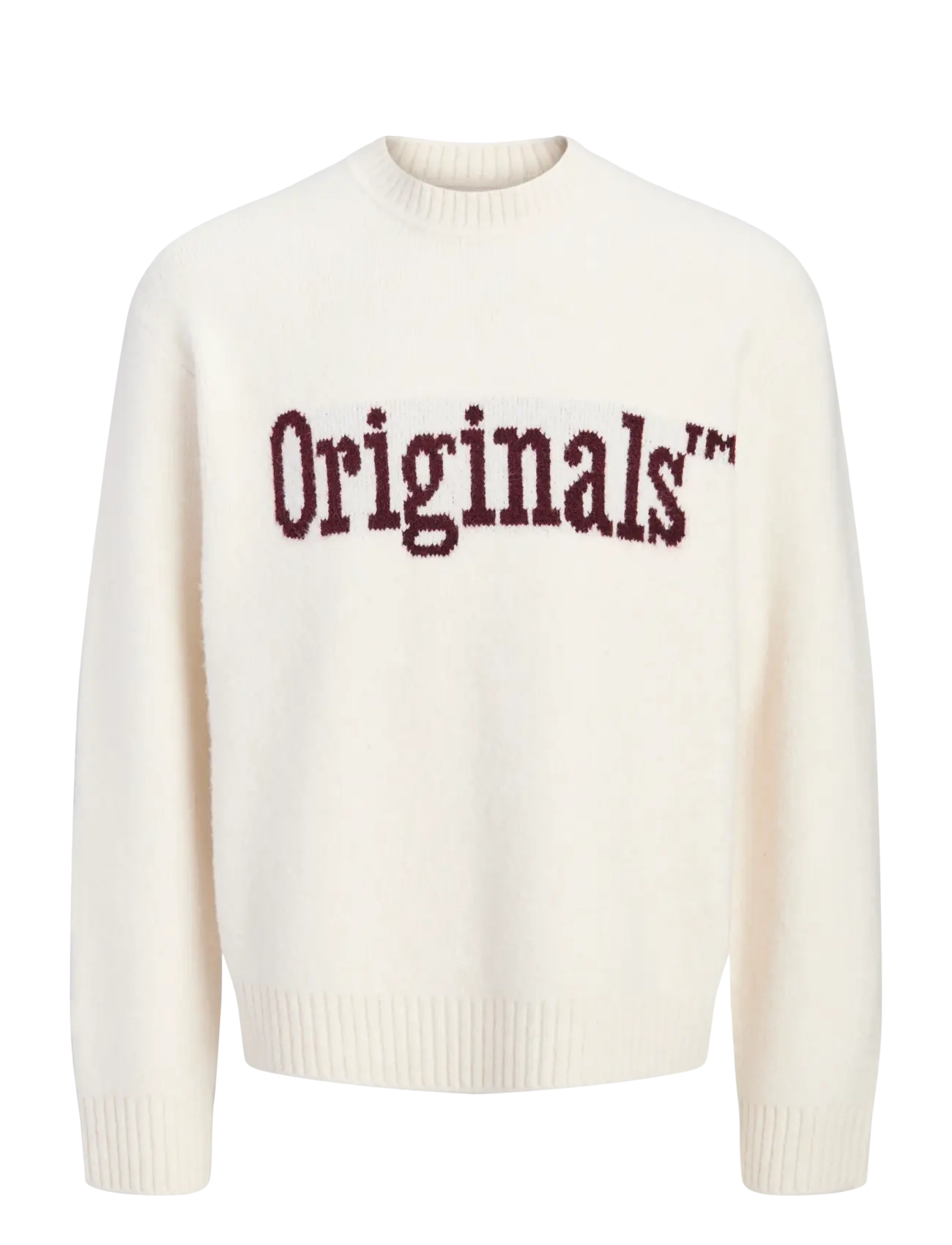 Jack & Jones JORMONTREAL KNIT OLLIE CN JAQUARD LN - Rundhalsad - SEA SALT / cream
