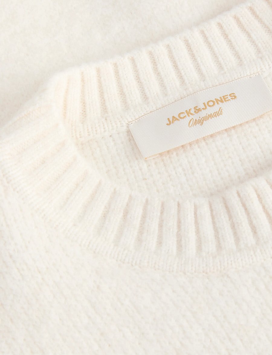 Jack & Jones - JORMONTREAL KNIT OLLIE CN JAQUARD LN - rundhalsad - sea salt - 3