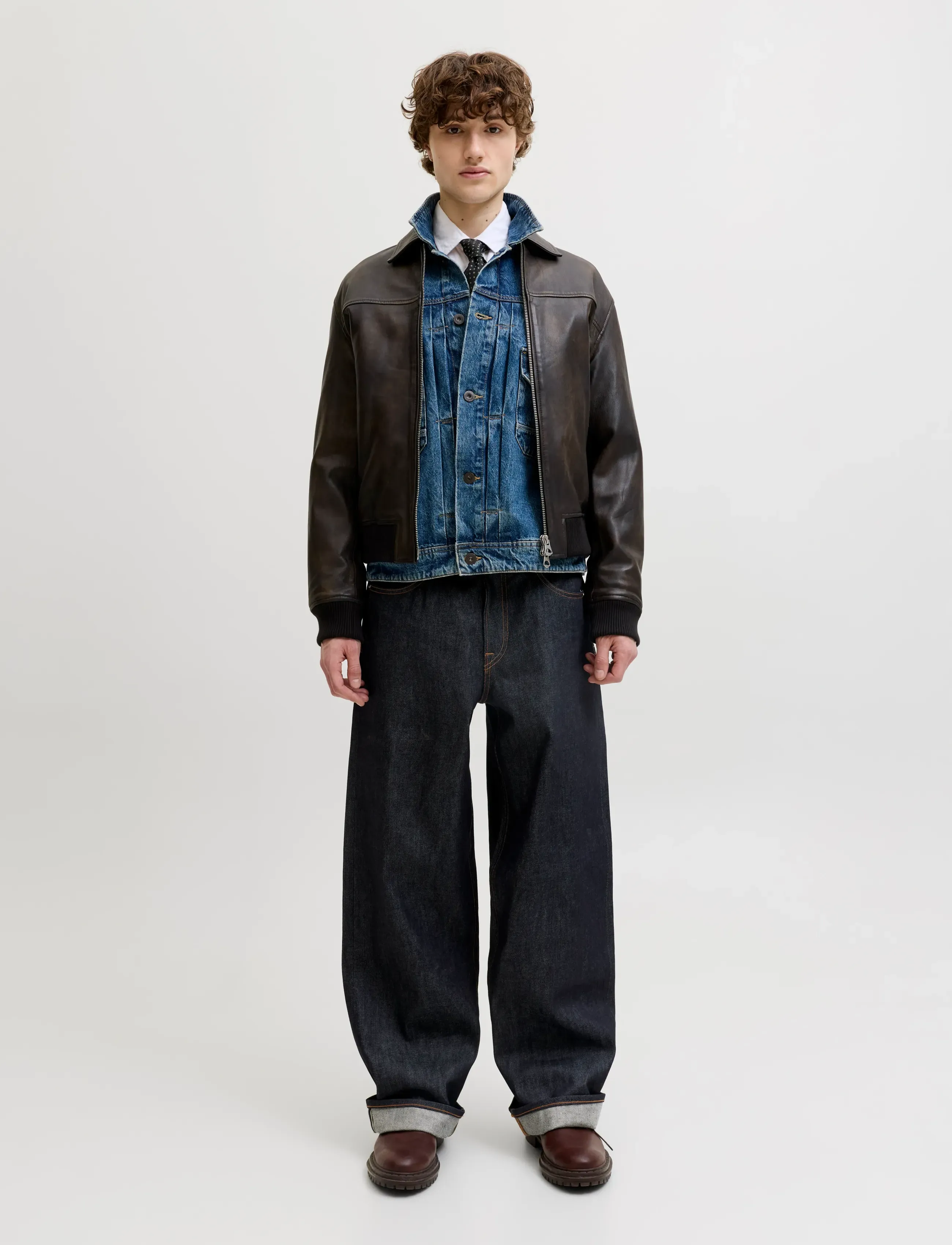 Jack & Jones - JJIDAVE JJCLASSIC SELVEDGE AM 633 ST LN - alt laienevad teksad - blue denim - 4