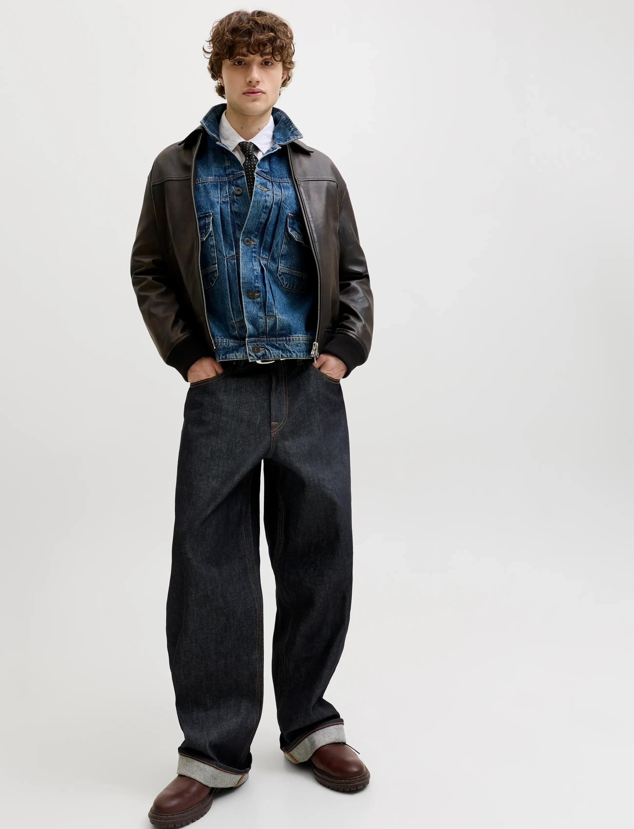 Jack & Jones - JJIDAVE JJCLASSIC SELVEDGE AM 633 ST LN - alt laienevad teksad - blue denim - 5