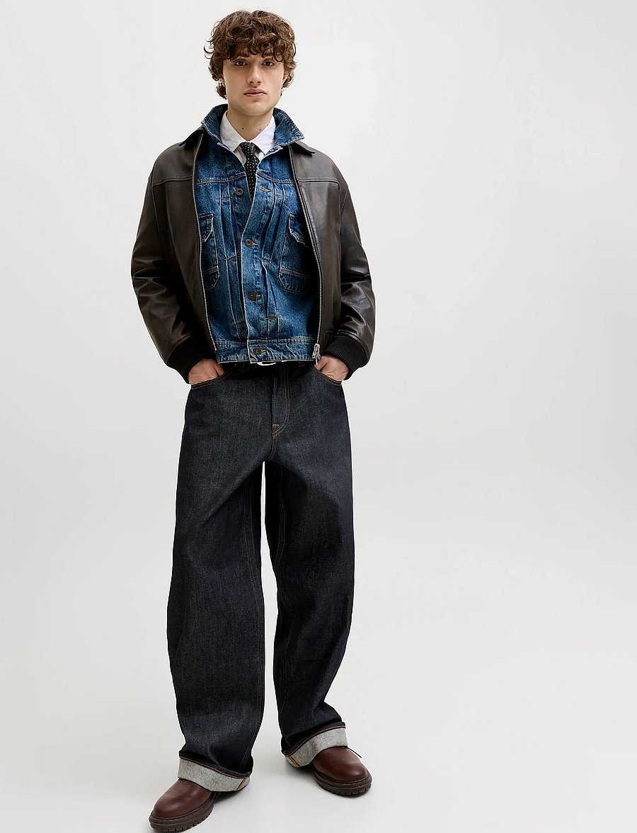 Jack & Jones - JJIDAVE JJCLASSIC SELVEDGE AM 633 ST LN - alt laienevad teksad - blue denim - 5