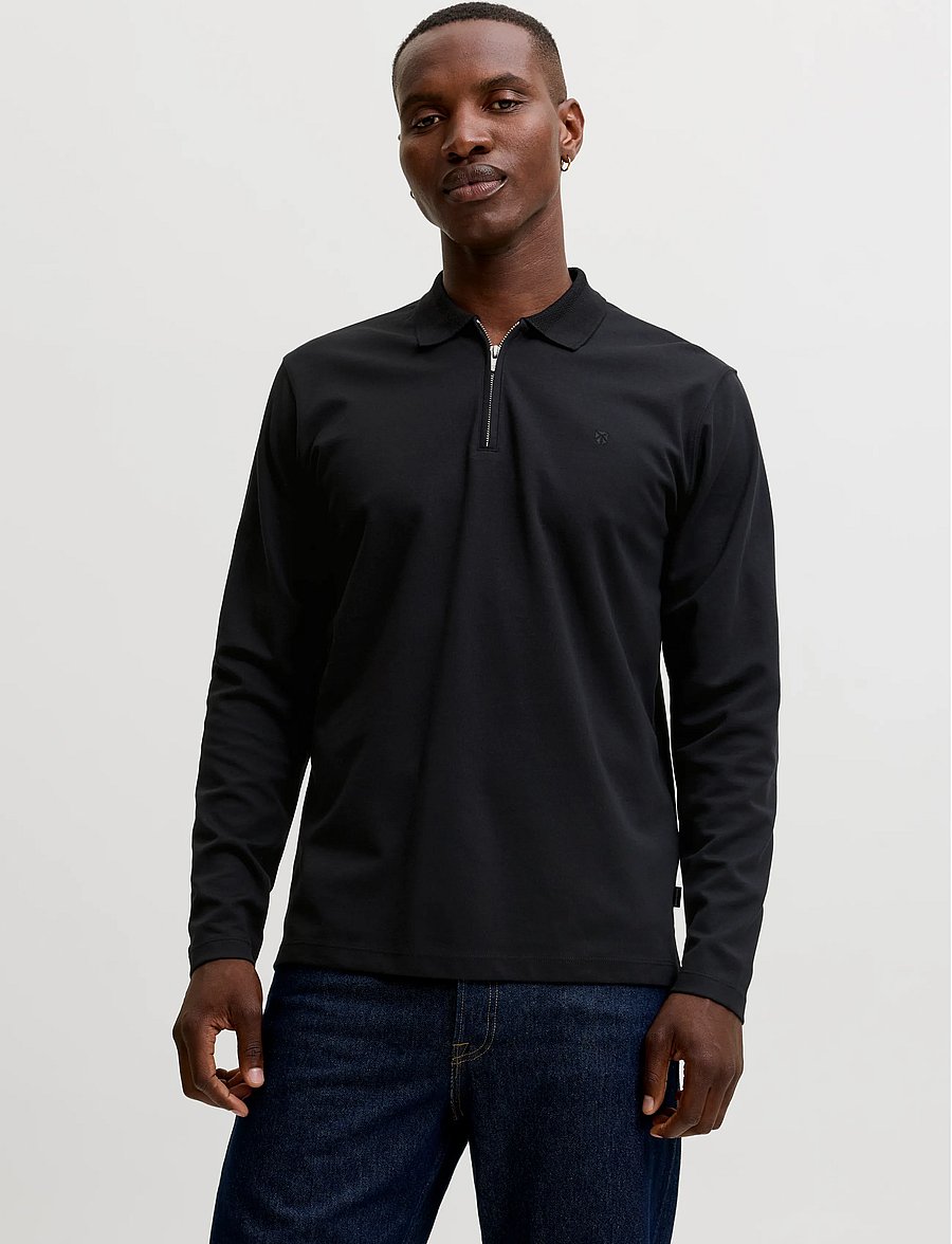 Jack & Jones - JPRBLAETHAN LS ZIP POLO 2PK MP - pikkade varrukatega polod - black - 5
