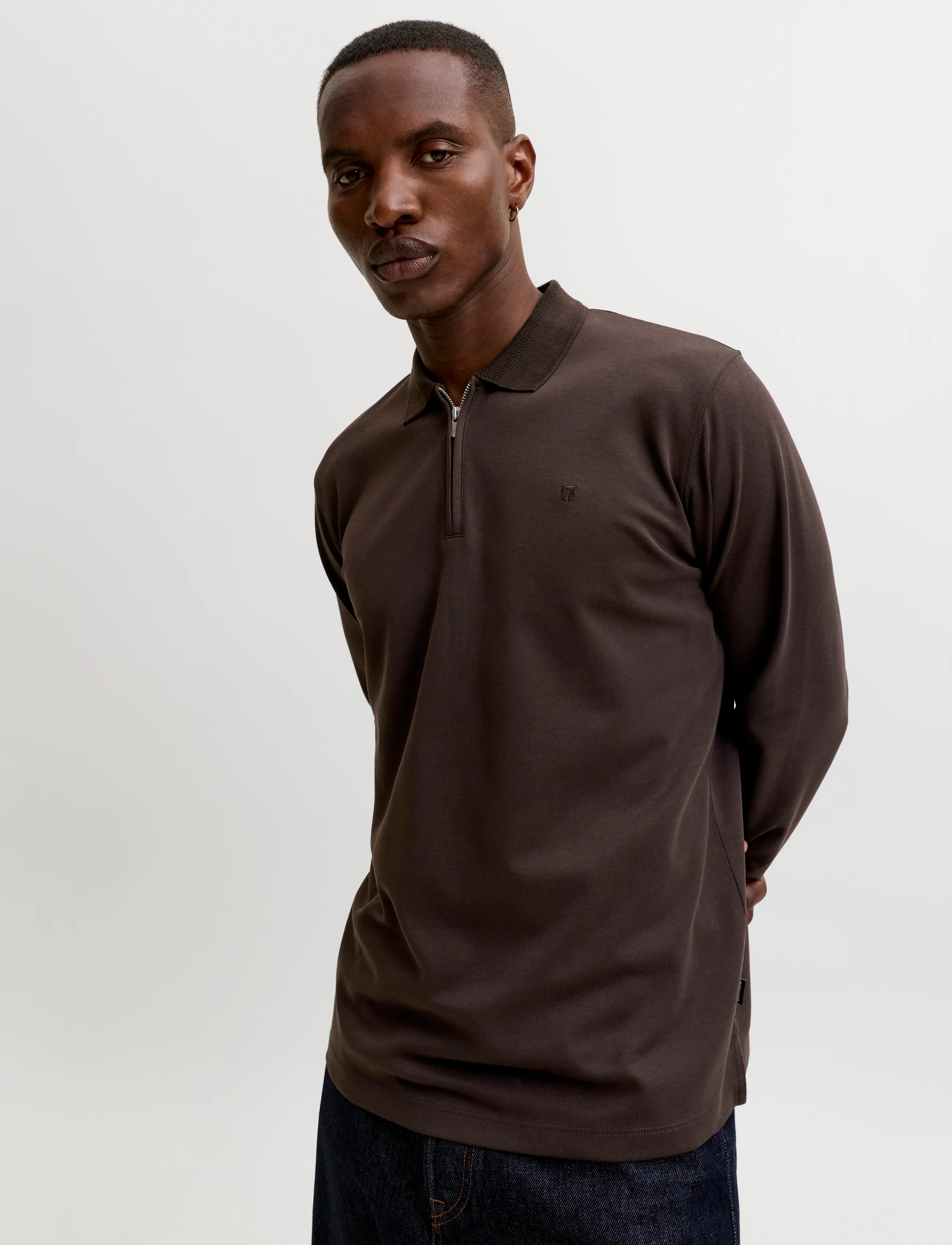 Jack & Jones - JPRBLAETHAN LS ZIP POLO 2PK MP - pikkade varrukatega polod - chocolate torte - 4