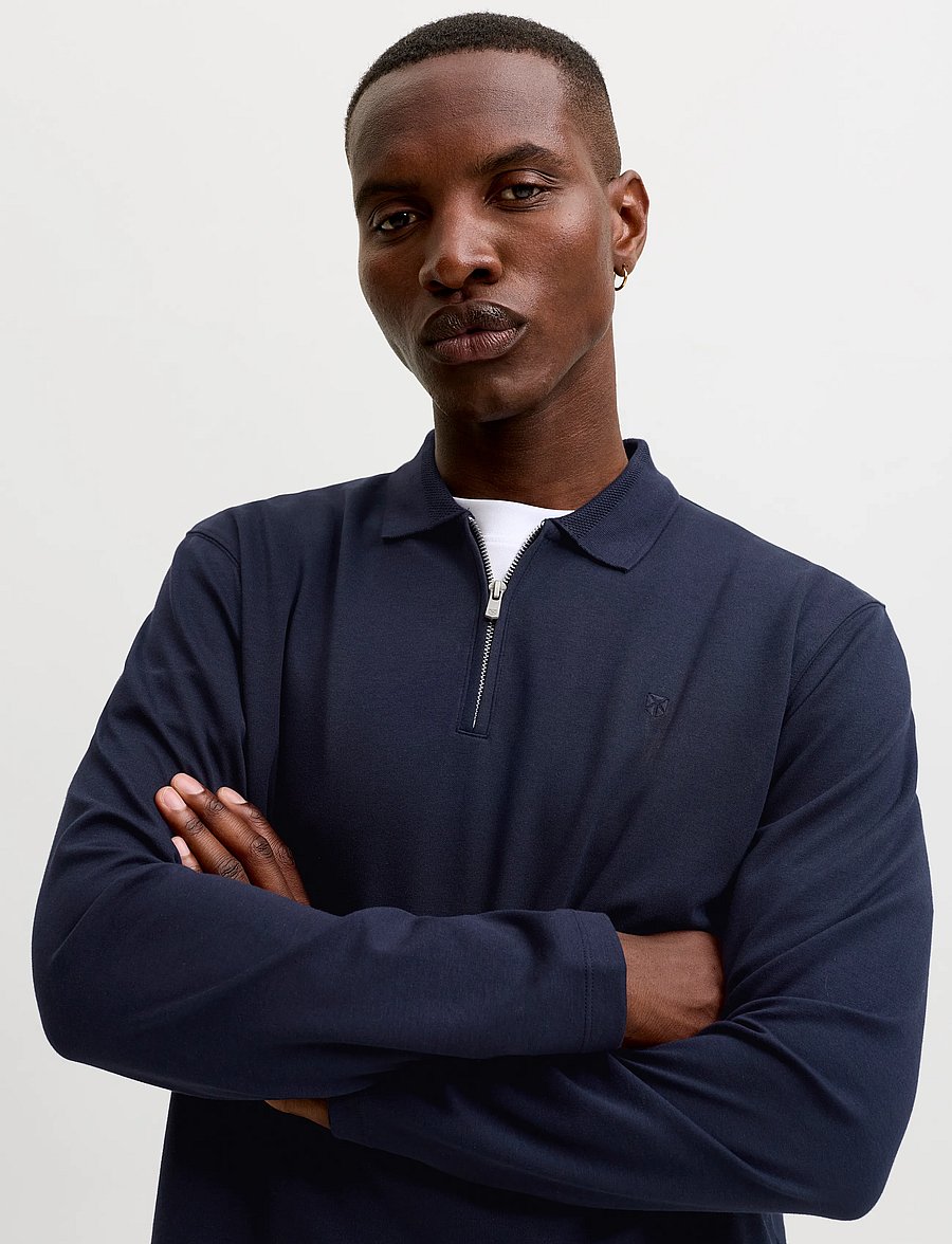 Jack & Jones - JPRBLAETHAN LS ZIP POLO 2PK MP - pikkade varrukatega polod - chocolate torte - 5