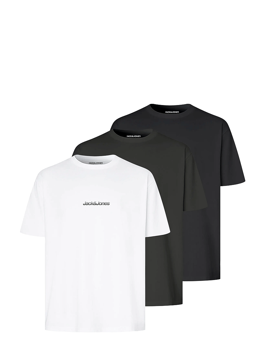 Jack & Jones - JCOECHO GRAPHIC BACK TEE FST 3PK MP - t-särkide multipakk - black - 0
