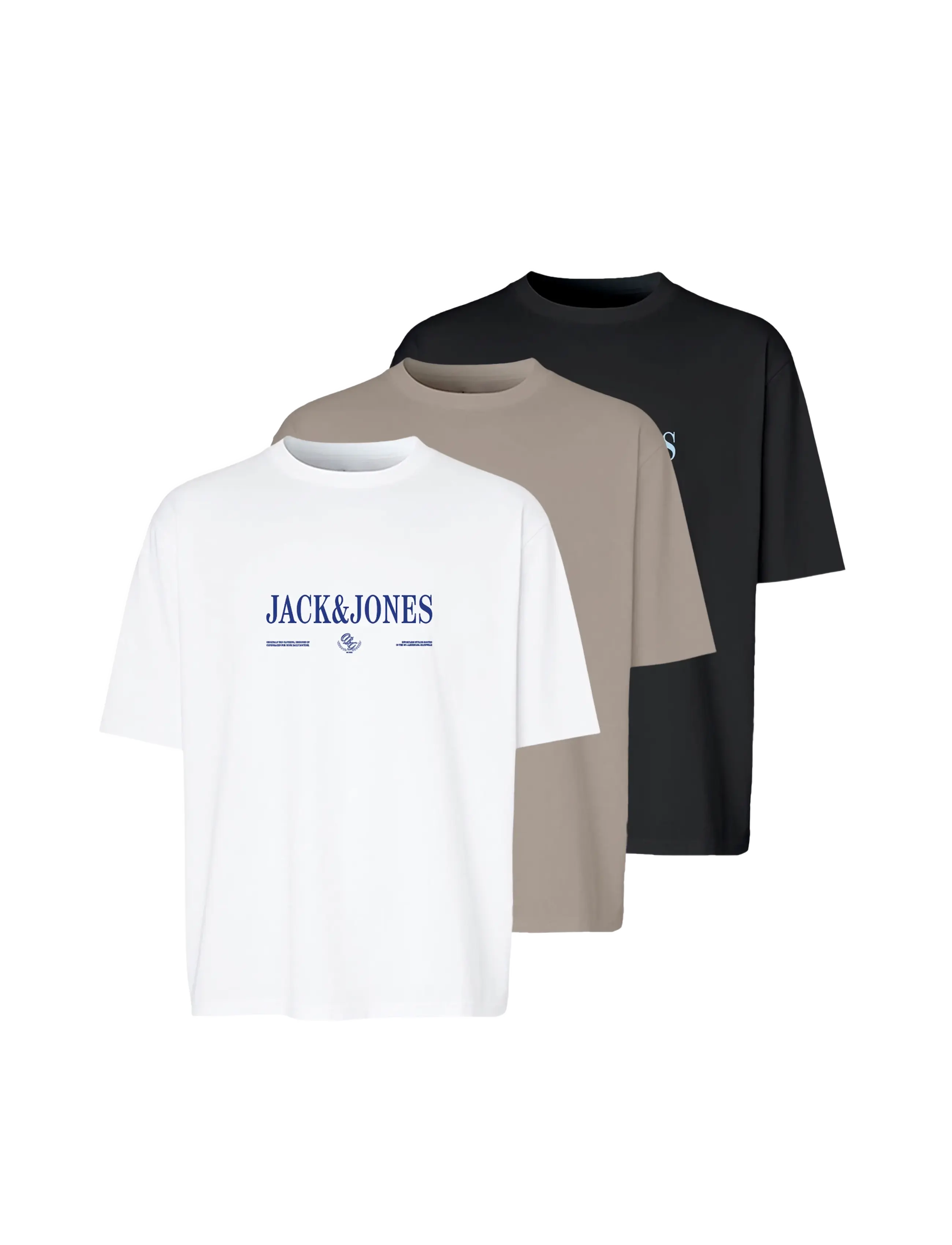 Jack & Jones - JORFREDERIKSBERG BRANDING TEE 3PK MP - multipack t-shirts - black - 1