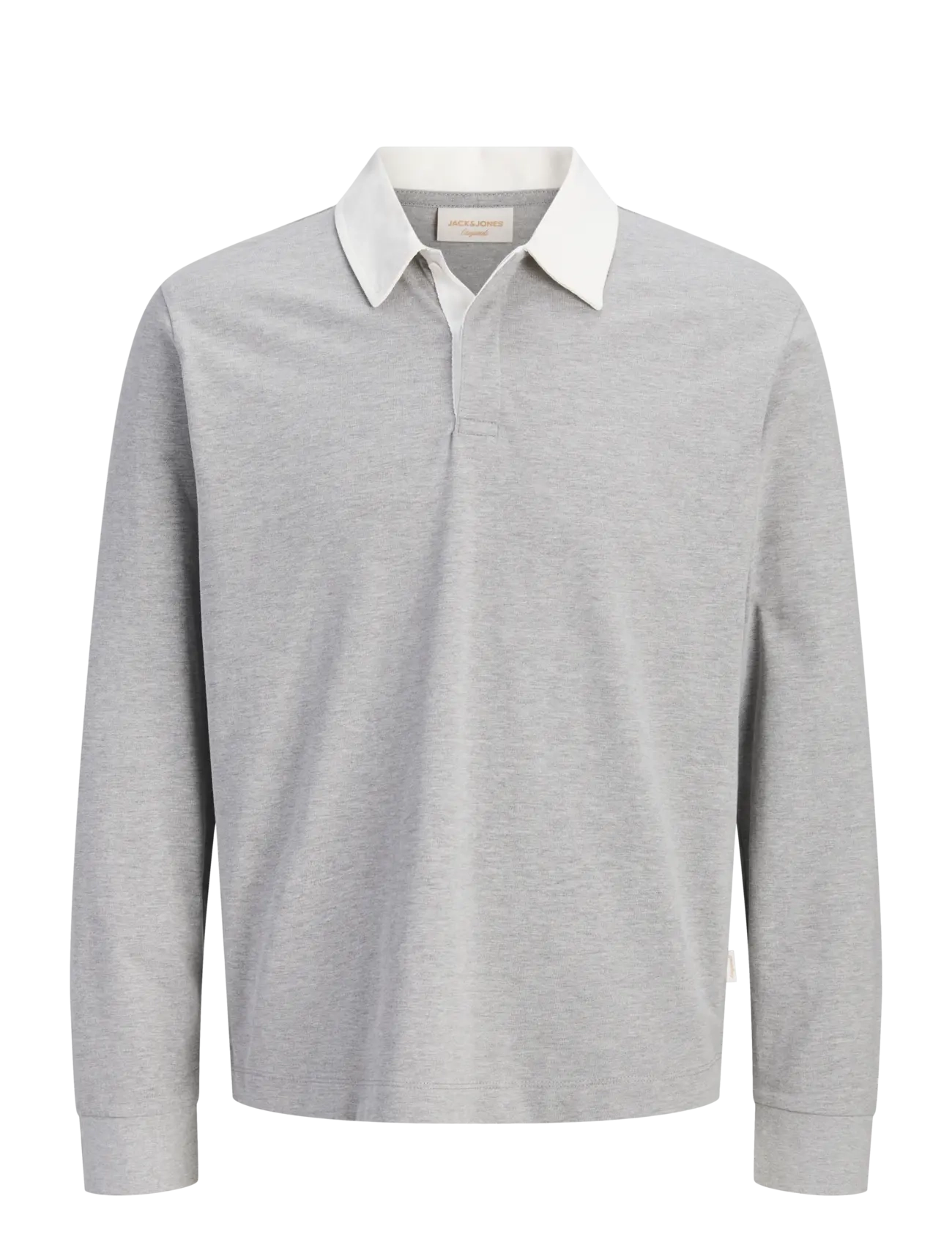 Jack & Jones Jorsalamanco Ls Rubgy Polo Styd, Herren, Langarm Rugby Poloshirt, Grau, Gr.S