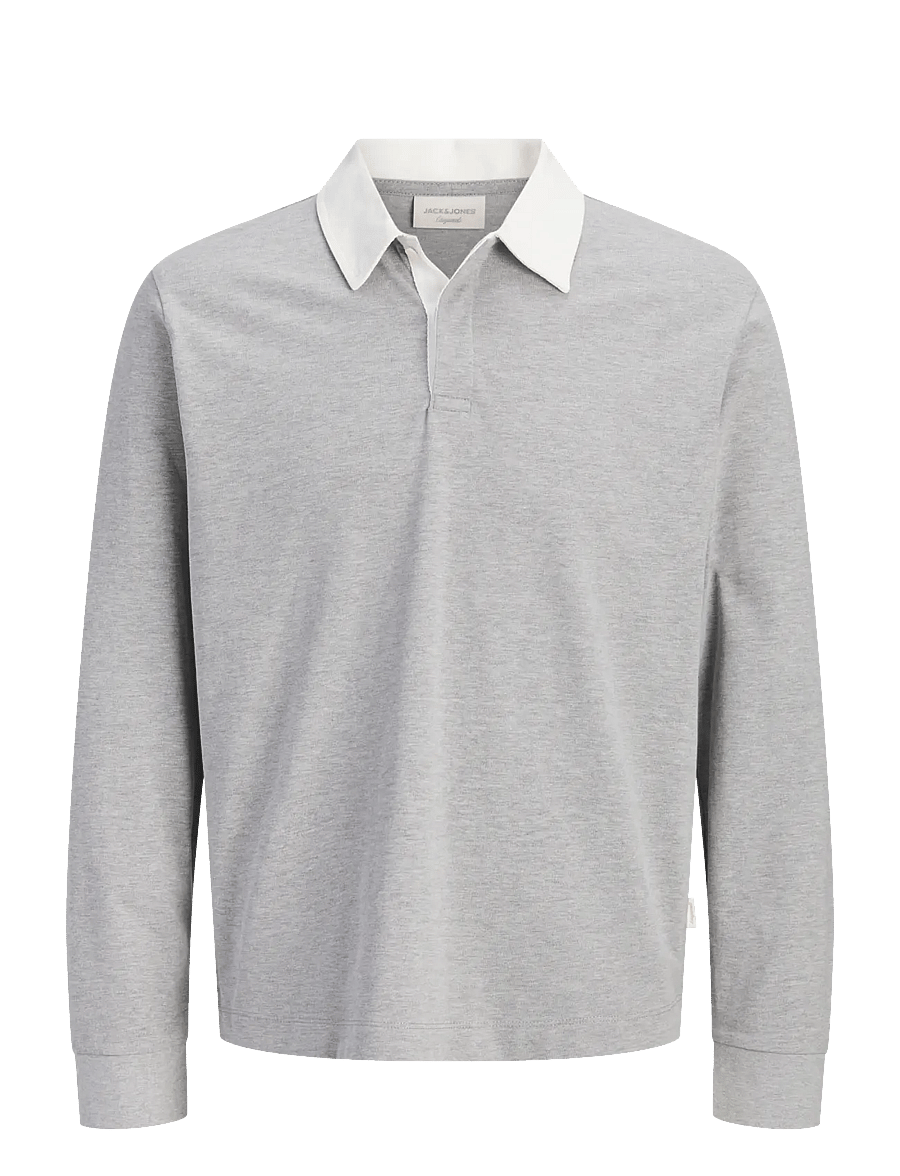 Jack & Jones - JORSALAMANCO LS RUBGY POLO STYD - long-sleeved polos - light grey melange - 0