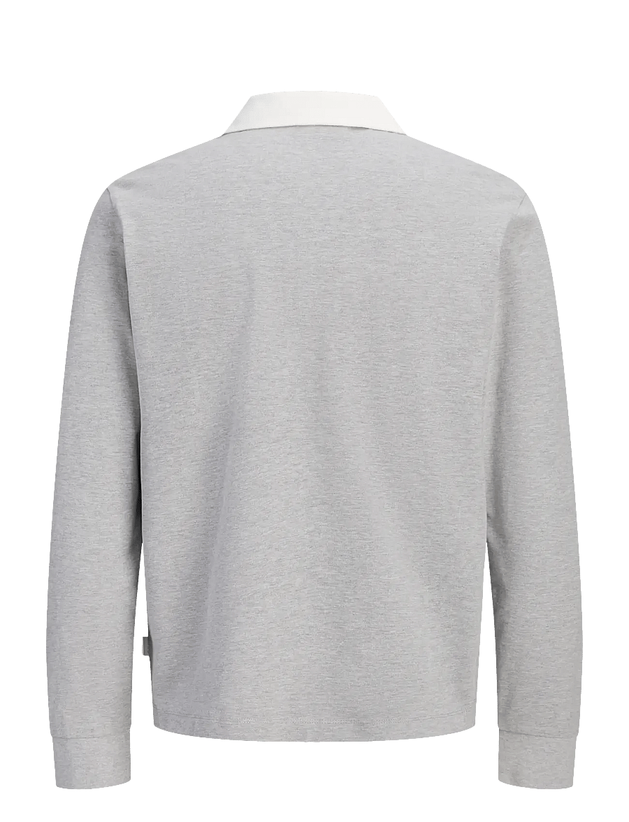 Jack & Jones - JORSALAMANCO LS RUBGY POLO STYD - long-sleeved polos - light grey melange - 1