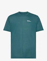 Jack Wolfskin - VONNAN S/S T M - short-sleeved t-shirts - emerald - 0