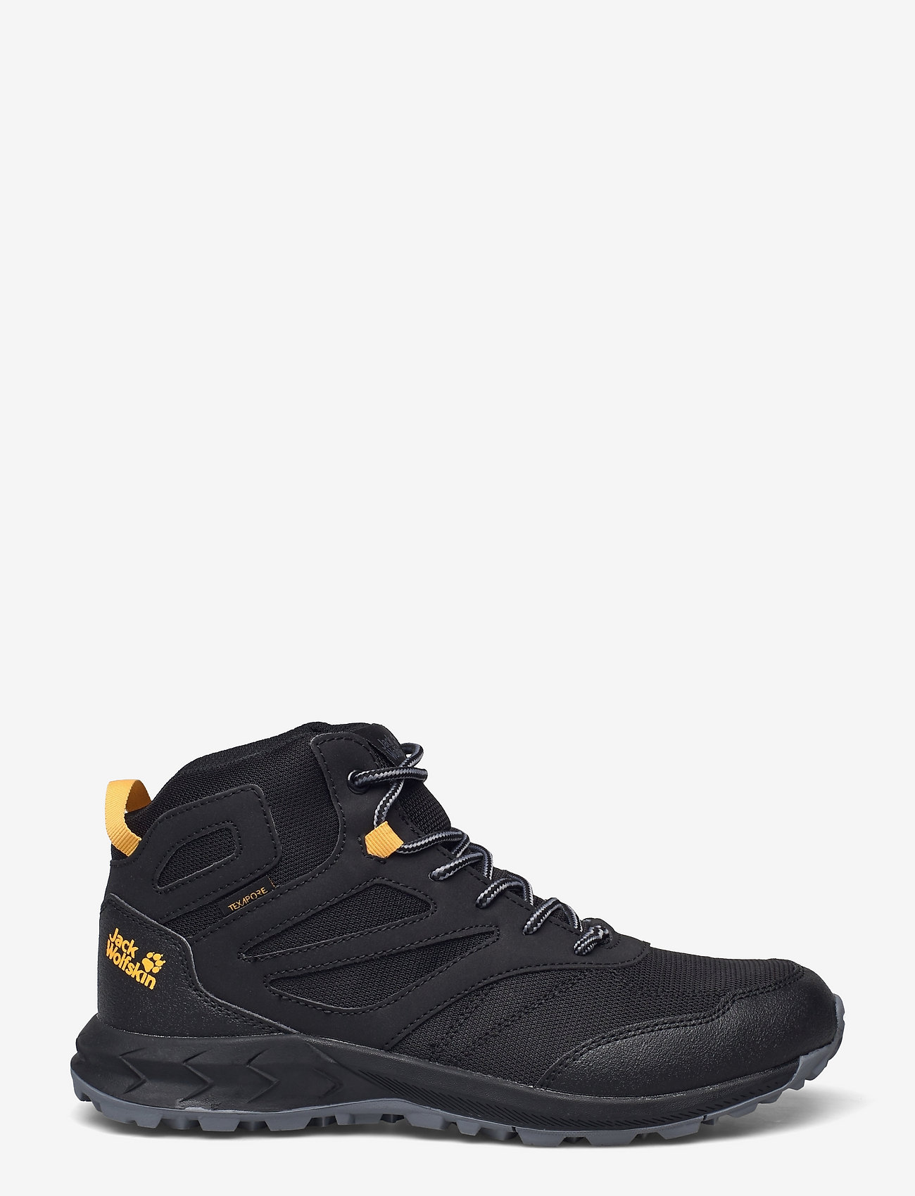 Jack Wolfskin - WOODLAND TEXAPORE MID K - sneakers med høyt skaft - black / burly yellow xt - 1