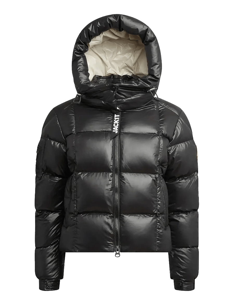 JACK1T - EZ BOXED CROP PUFFER LUX - talvejoped - black/stone - 1
