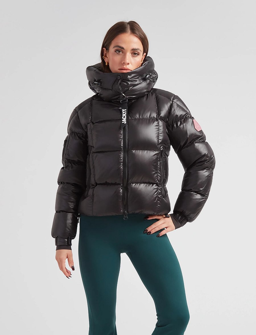 JACK1T - EZ BOXED CROP PUFFER LUX - talvejoped - black/stone - 0