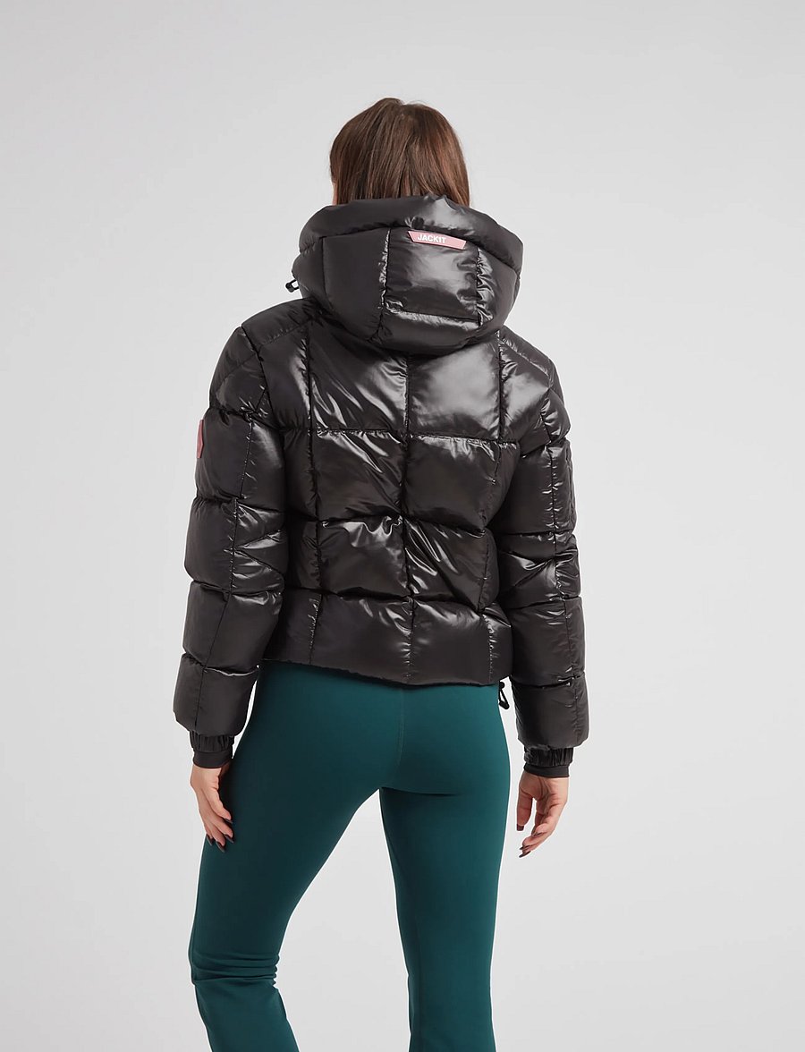 JACK1T - EZ BOXED CROP PUFFER LUX - talvejoped - black/stone - 3