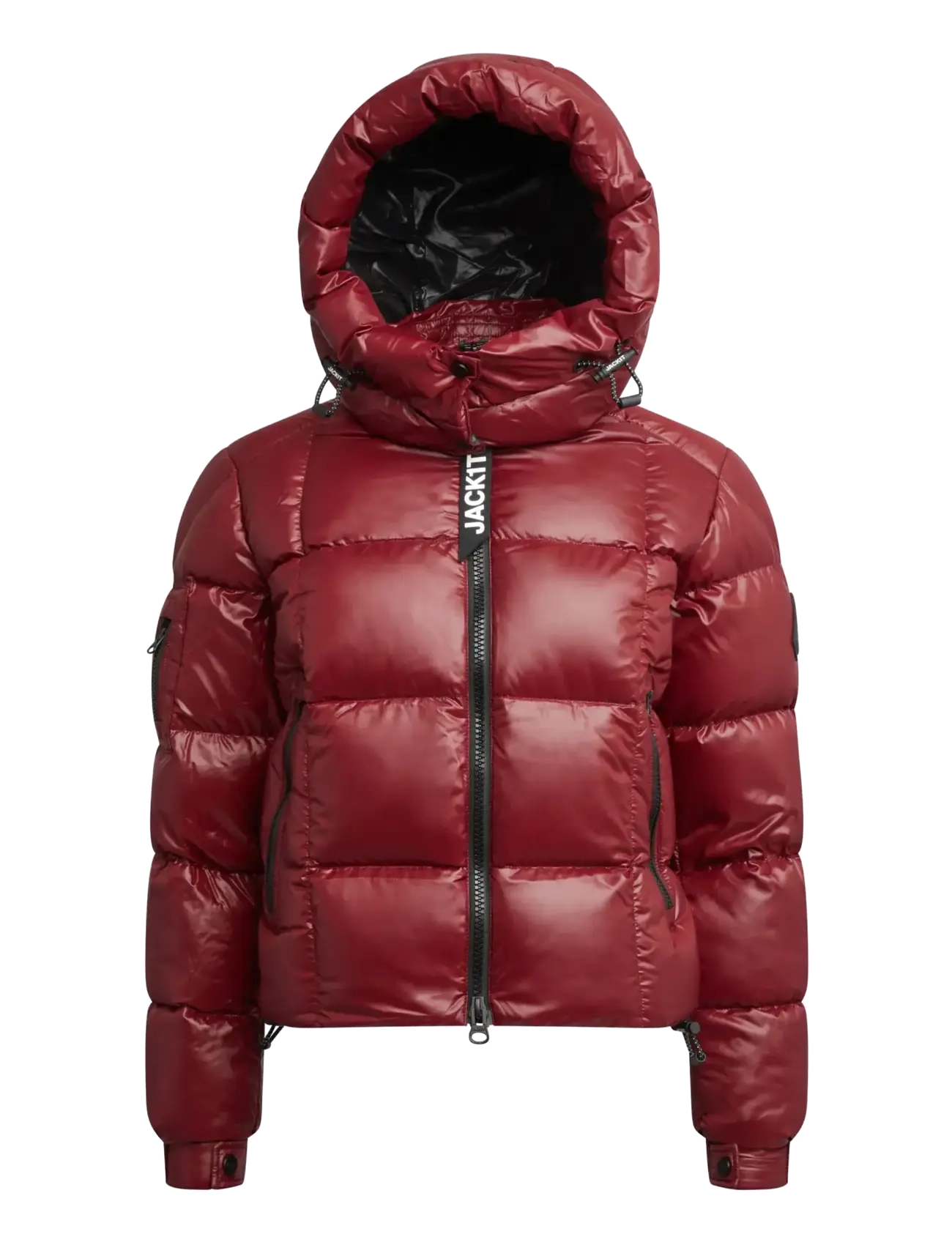 JACK1T - EZ BOXED CROP PUFFER LUX - talvejoped - dark cranberry/black - 1