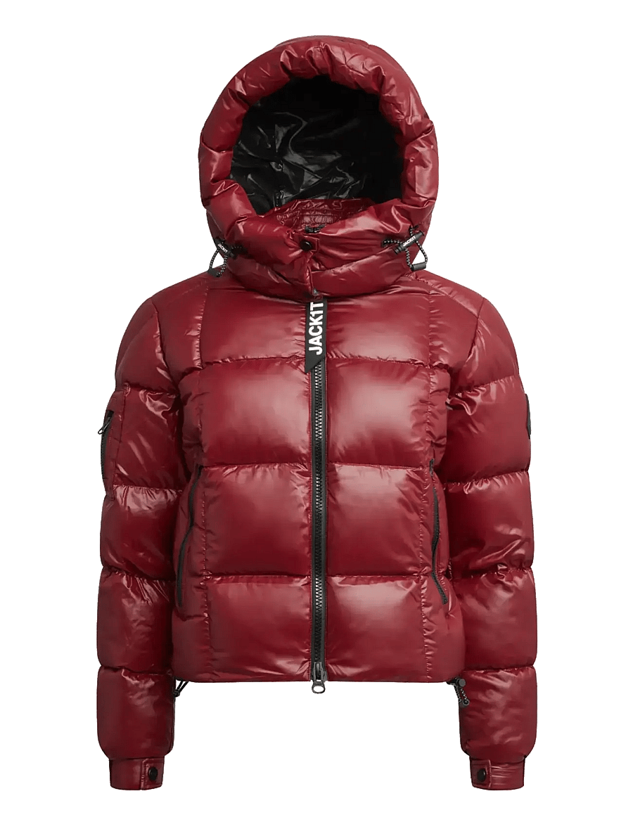 JACK1T - EZ BOXED CROP PUFFER LUX - talvejoped - dark cranberry/black - 1