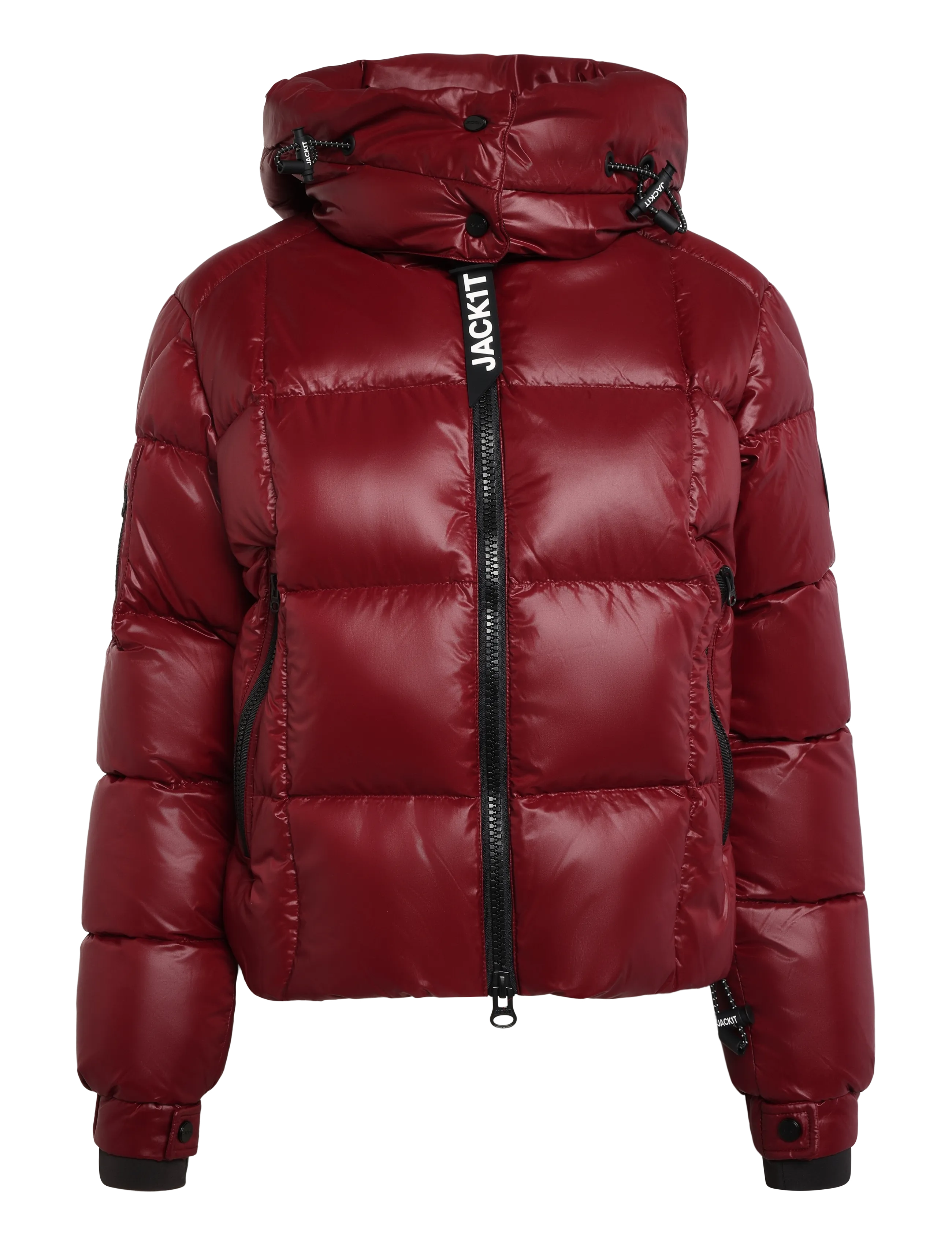 JACK1T - EZ BOXED CROP PUFFER LUX - winterjacken - dark cranberry/black - 1