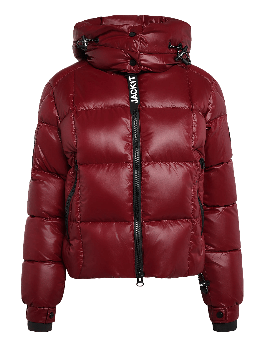 JACK1T - EZ BOXED CROP PUFFER LUX - winterjacken - dark cranberry/black - 1