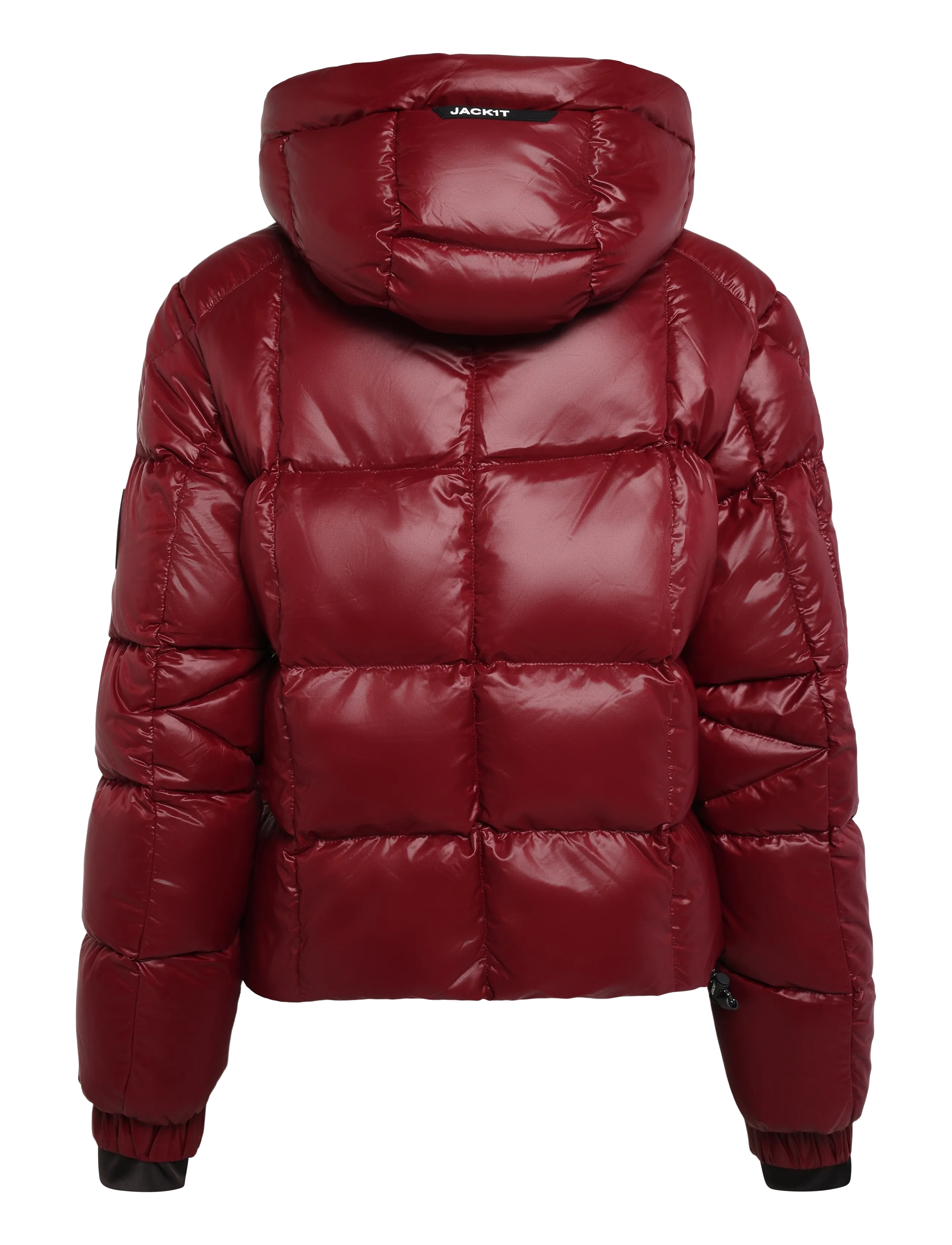JACK1T - EZ BOXED CROP PUFFER LUX - winterjacken - dark cranberry/black - 2