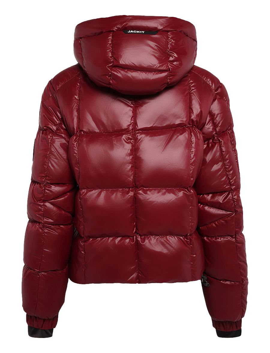 JACK1T - EZ BOXED CROP PUFFER LUX - winterjacken - dark cranberry/black - 2
