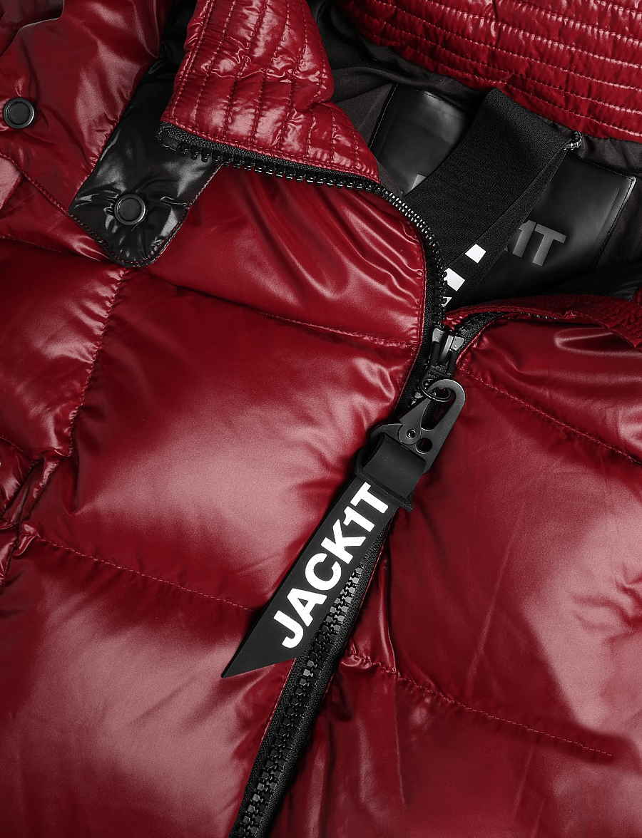 JACK1T - EZ BOXED CROP PUFFER LUX - winterjacken - dark cranberry/black - 5