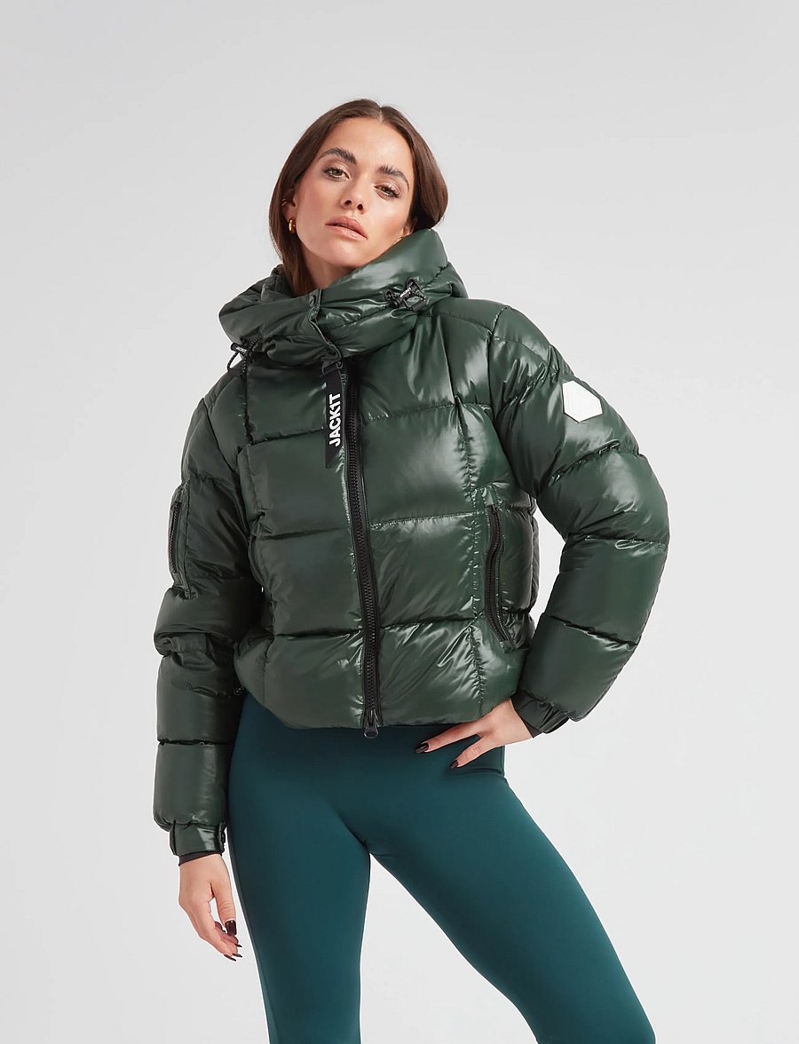 JACK1T - EZ BOXED CROP PUFFER LUX - talvejoped - emerald/sage - 0