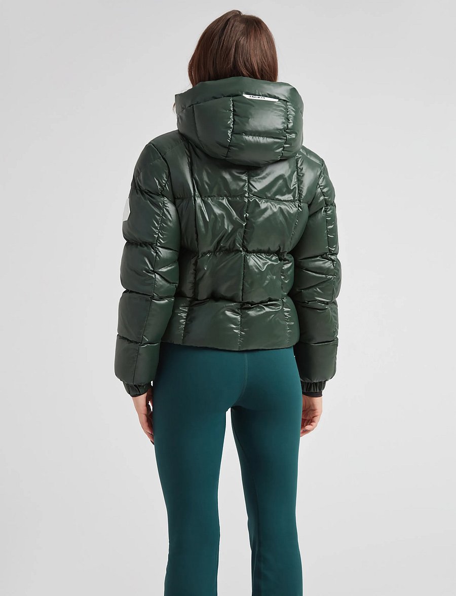JACK1T - EZ BOXED CROP PUFFER LUX - talvejoped - emerald/sage - 4