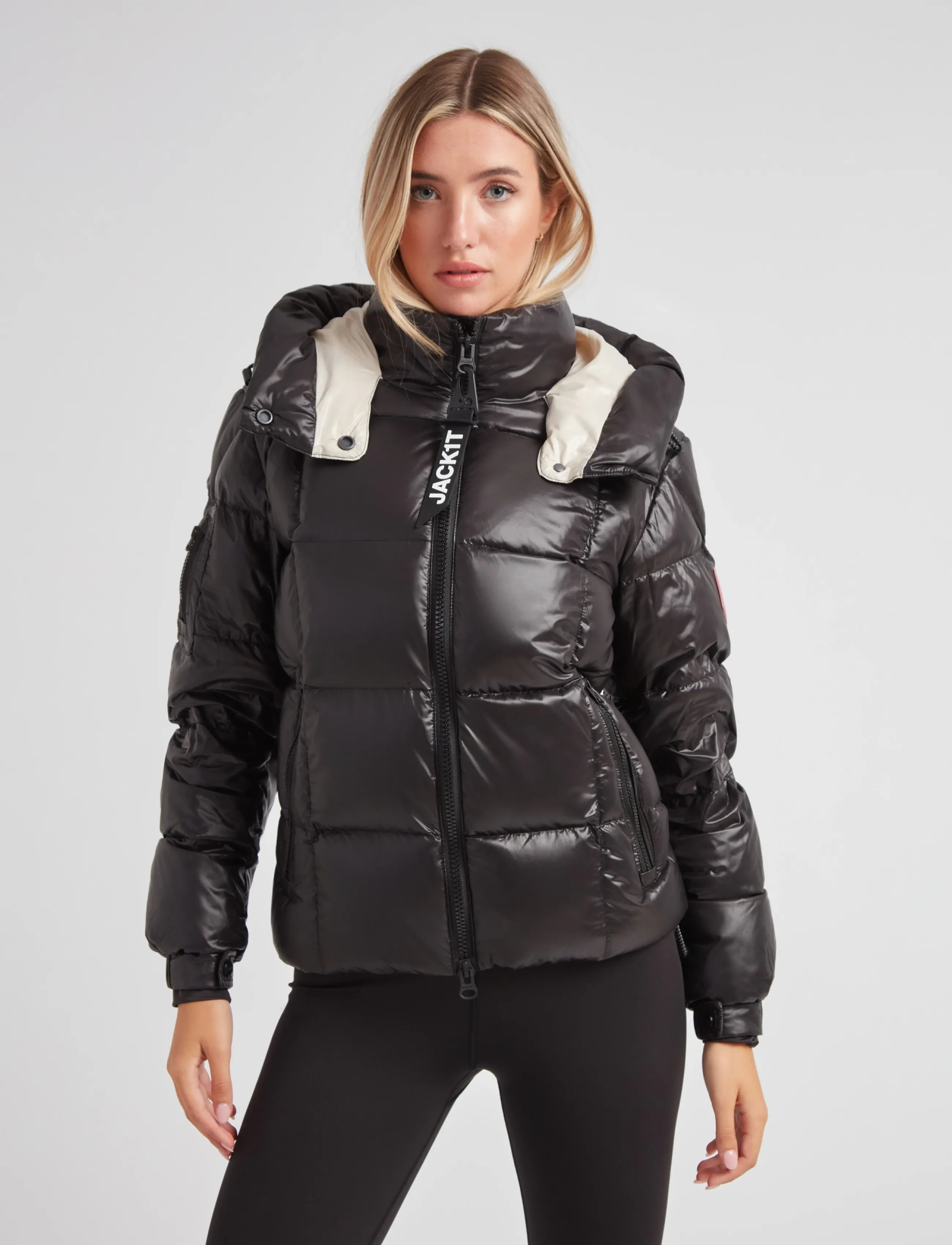 JACK1T EZ BOXED PUFFER RACER LUX - Joped - BLACK SHINE / black