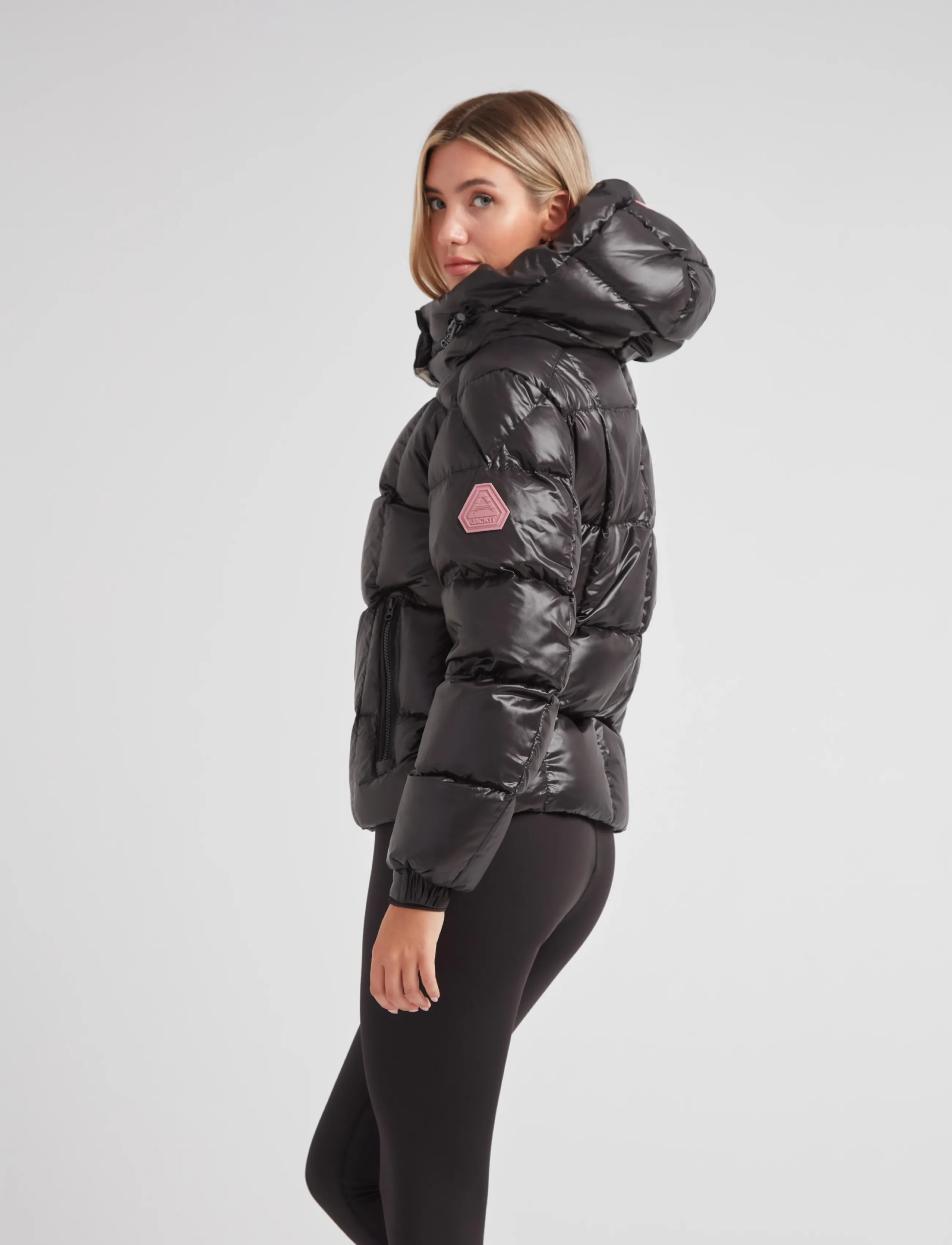 JACK1T - EZ BOXED PUFFER RACER LUX - talvejoped - black shine - 2