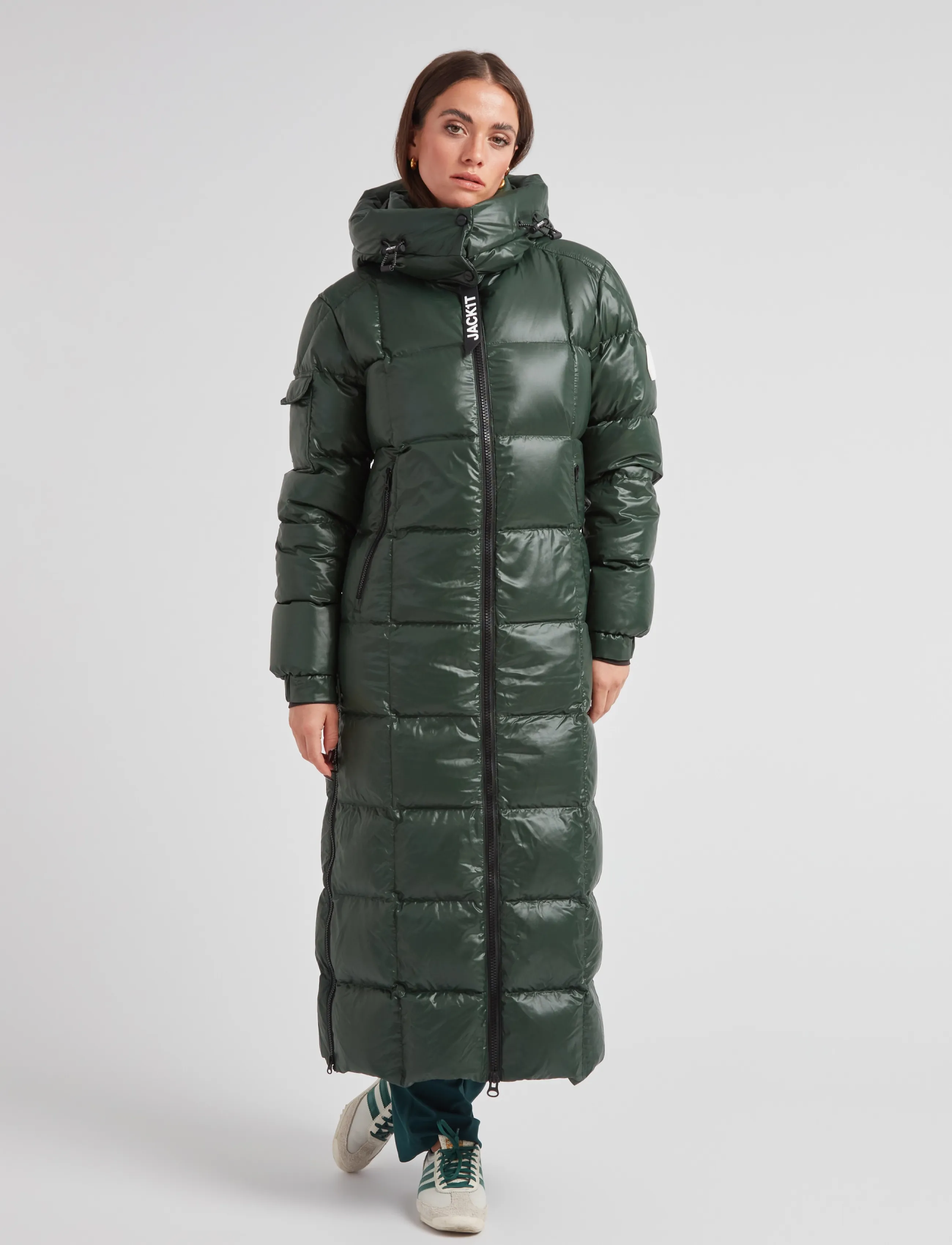JACK1T EZ BOXED ULTRA LONG PUFFER LUX - Daunenmantel - EMERALD/BLACK / green