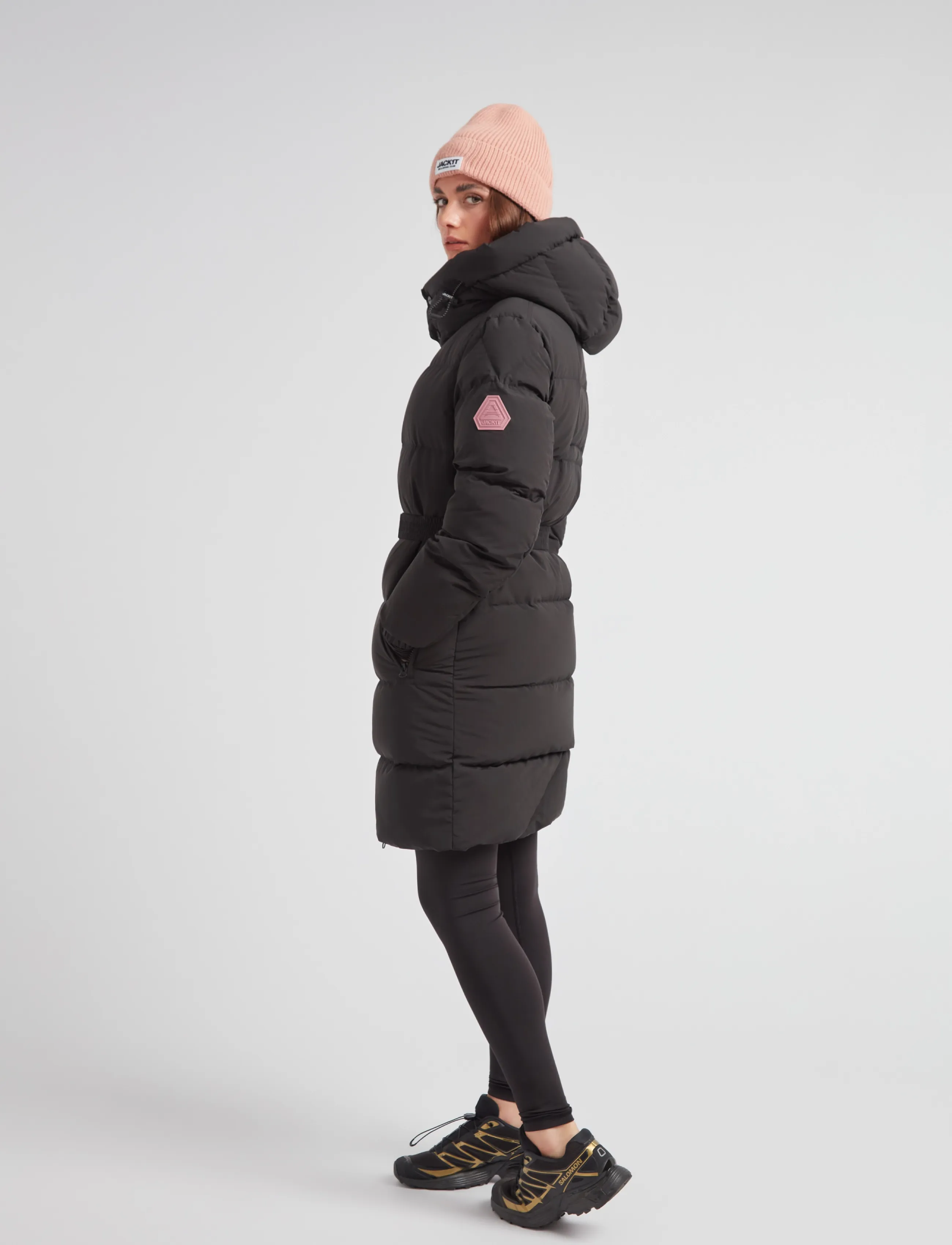JACK1T - EZ BELTED PUFFER COAT MATT - winterjacken - black/stone - 3