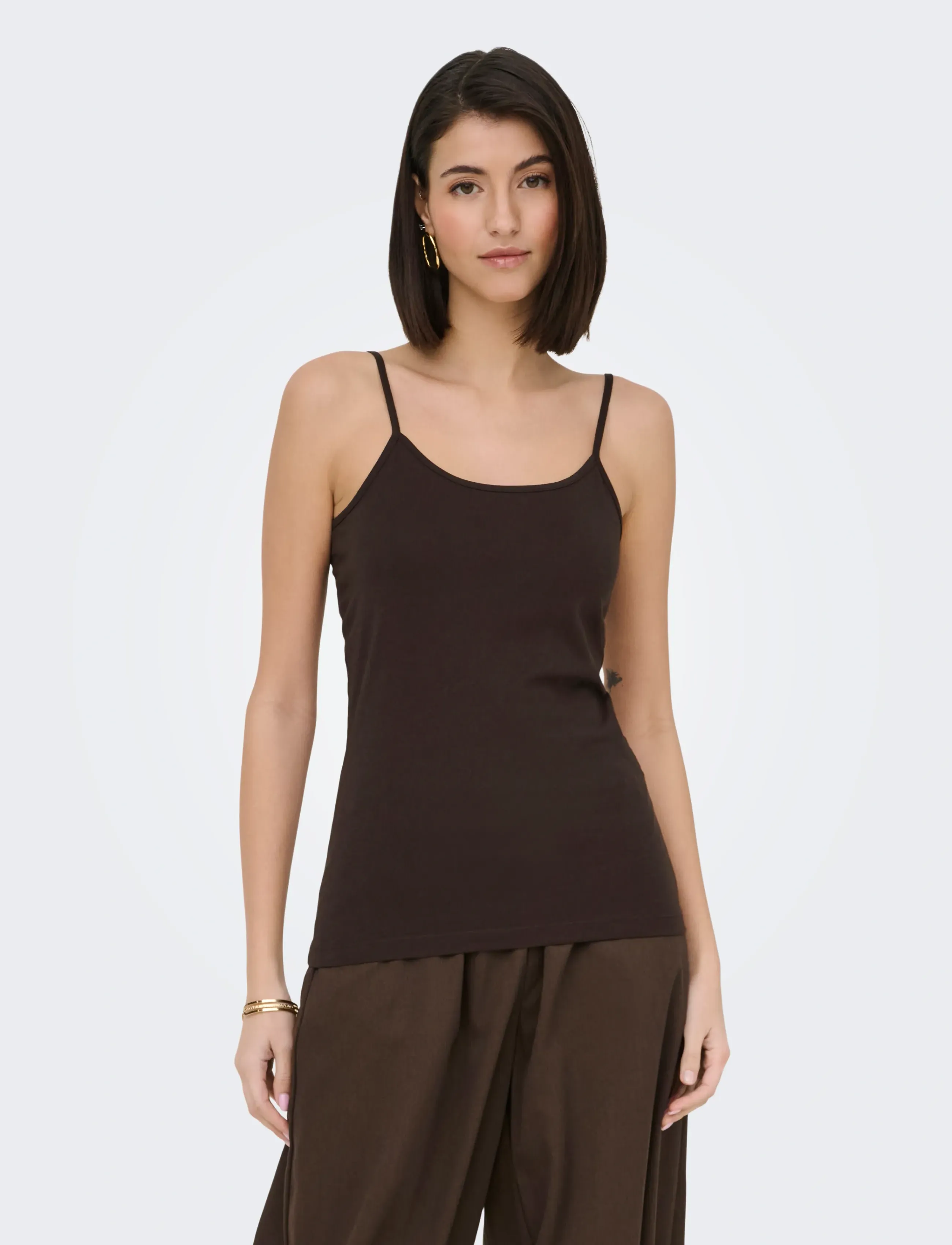 JDY ava Singlet Jrs Noos, Kvinder, Singlet, Brun, Str: XL