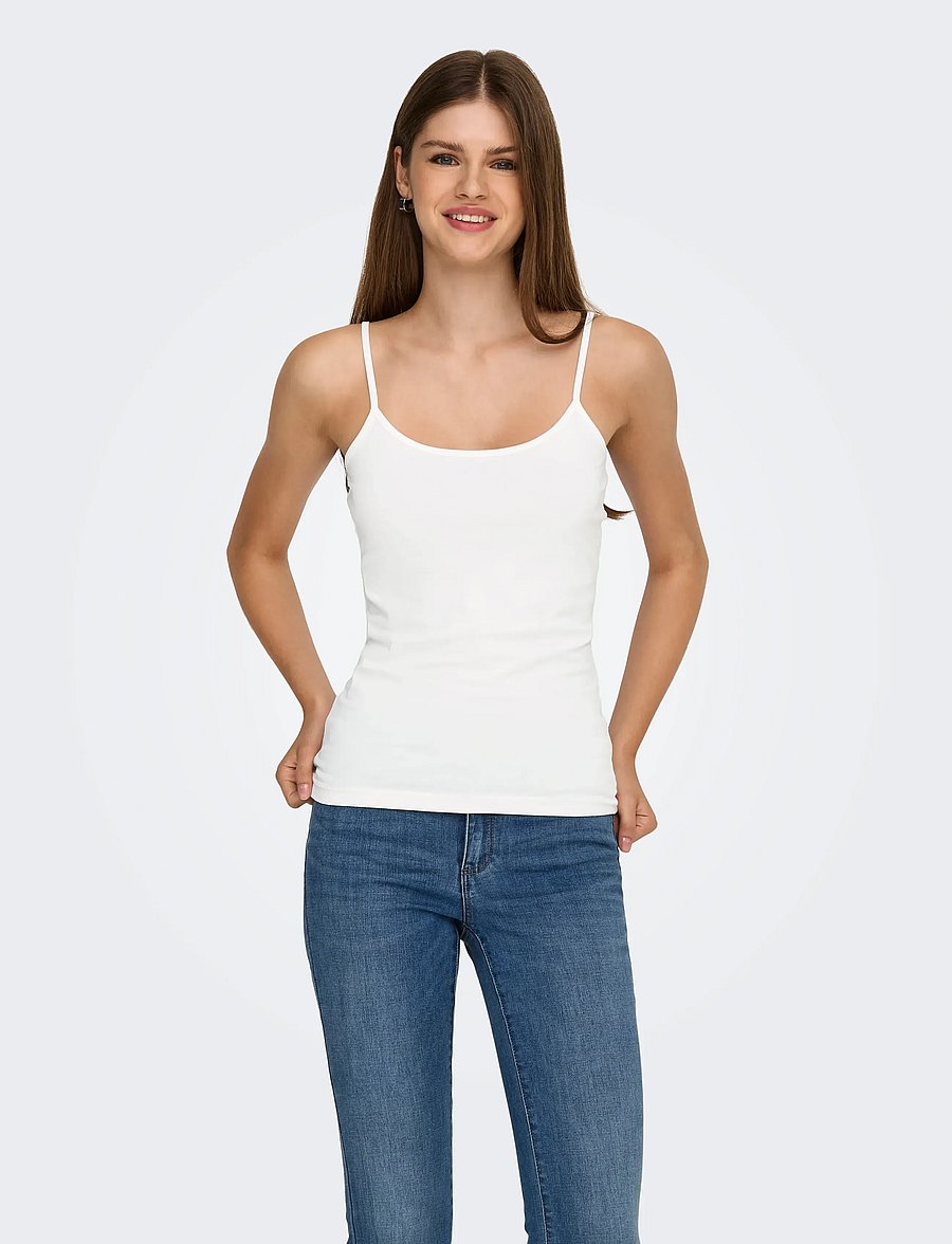 JDY - JDYAVA SINGLET JRS NOOS - tanktops - cloud dancer - 0