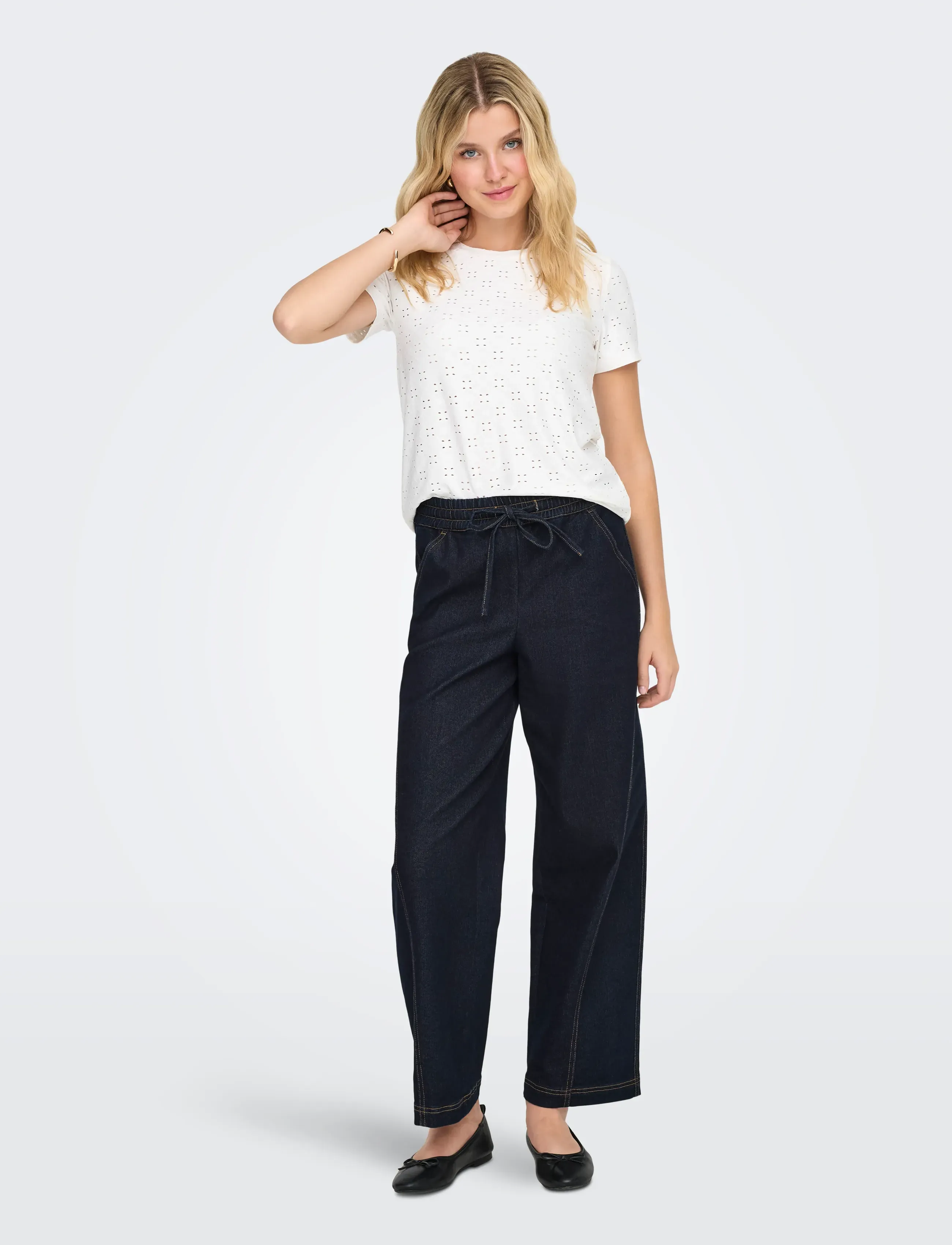 JDY JDYCATHINKA S/S TAG TOP JRS NOOS - T-shirts & Toppar - CLOUD DANCER / white