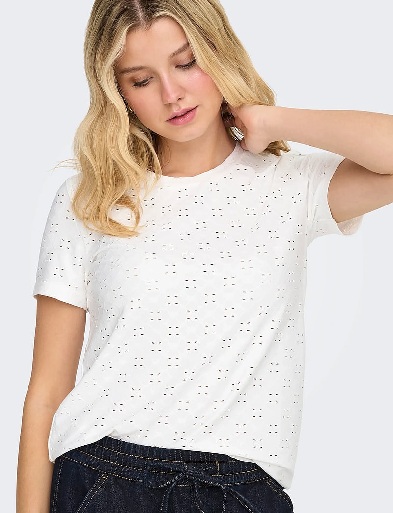 JDY - JDYCATHINKA S/S TAG TOP JRS NOOS - t-shirts - cloud dancer - 3