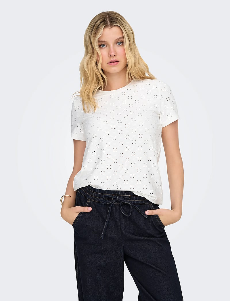 JDY - JDYCATHINKA S/S TAG TOP JRS NOOS - t-shirts - cloud dancer - 4