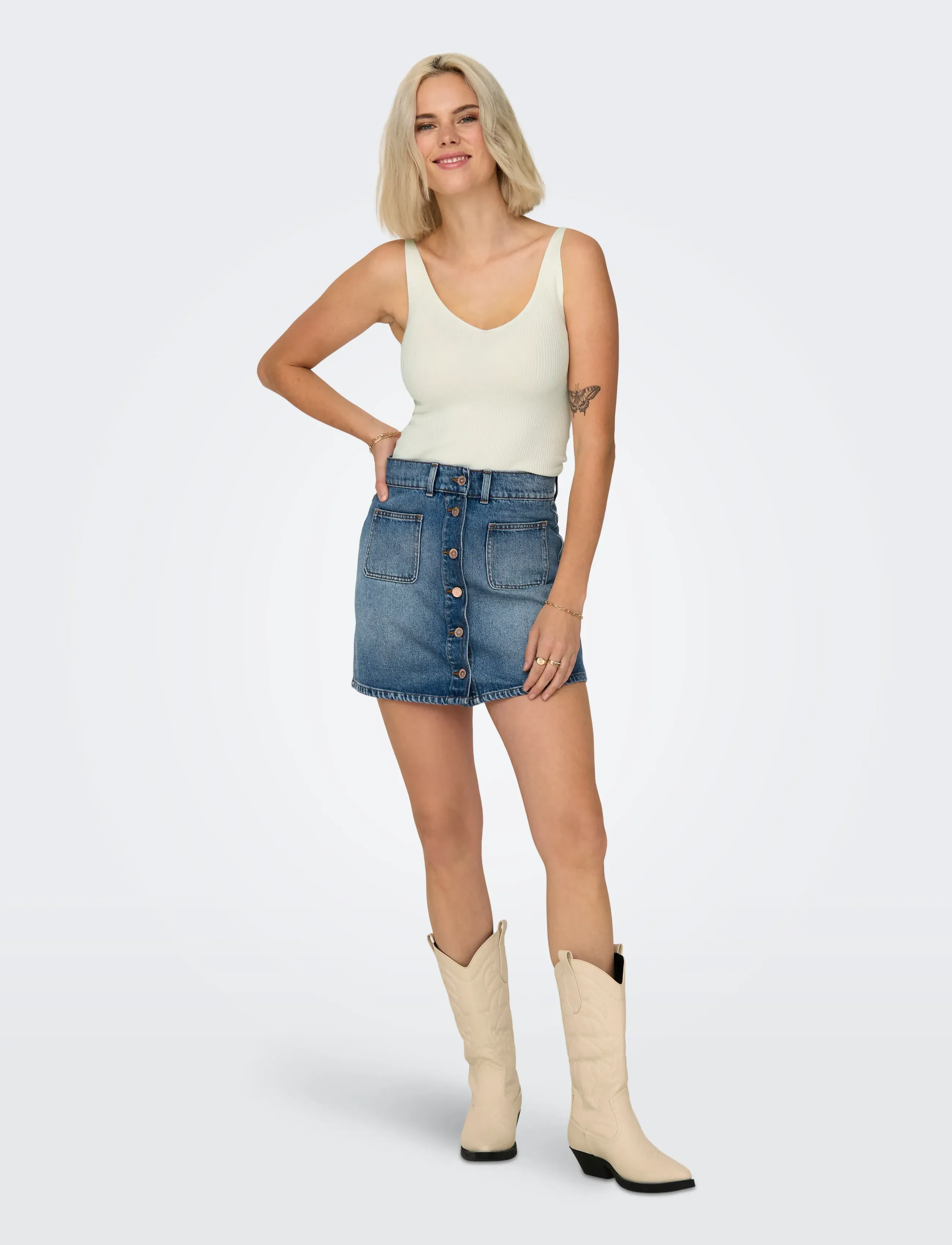 JDY - JDYNANNA S/L TOP KNT NOOS - topid ja varrukateta alussärgid - cloud dancer - 4