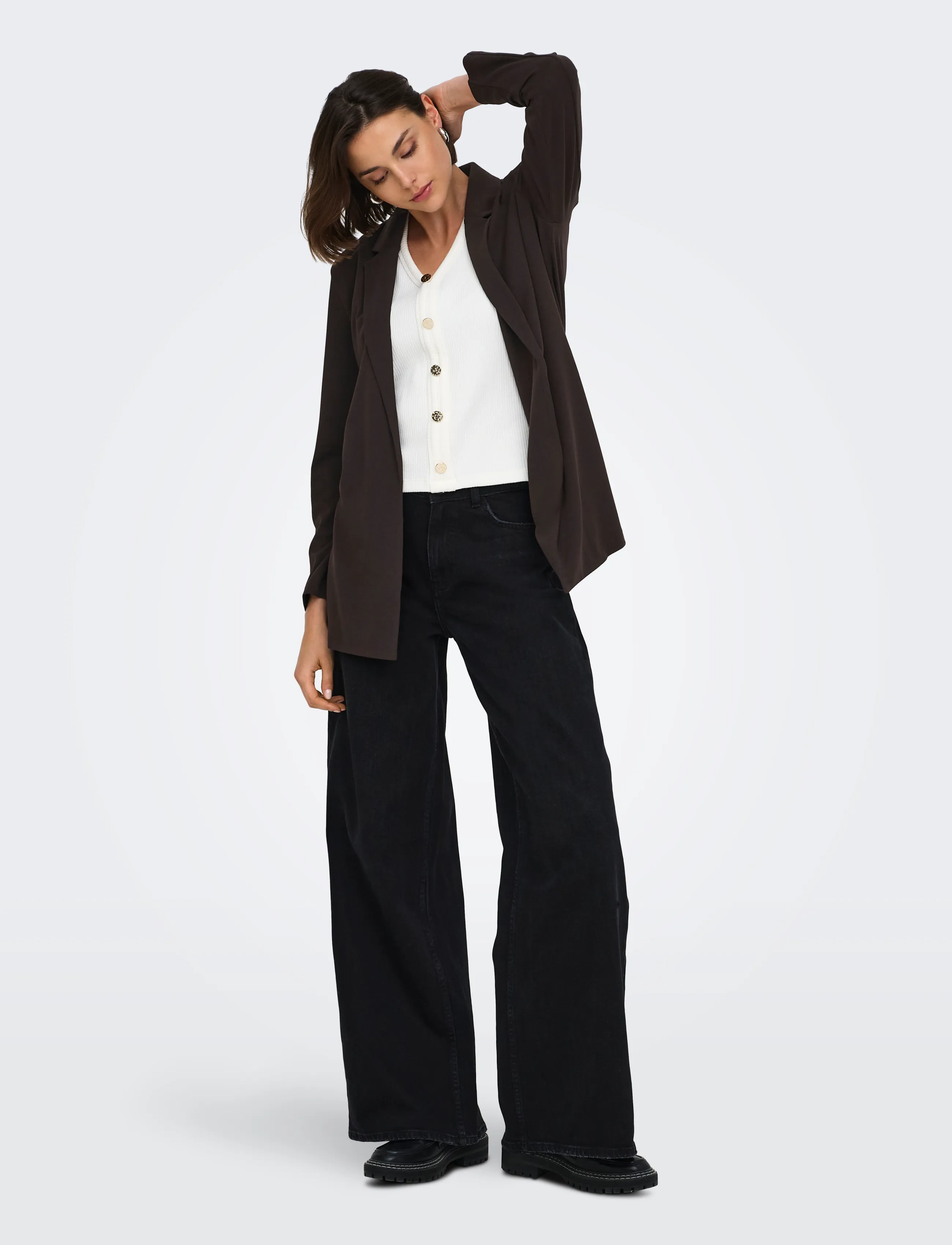 JDY - JDYGEGGO LIFE L/S BLAZER JRS NOOS - Üherealised pintsakud - chocolate torte - 4